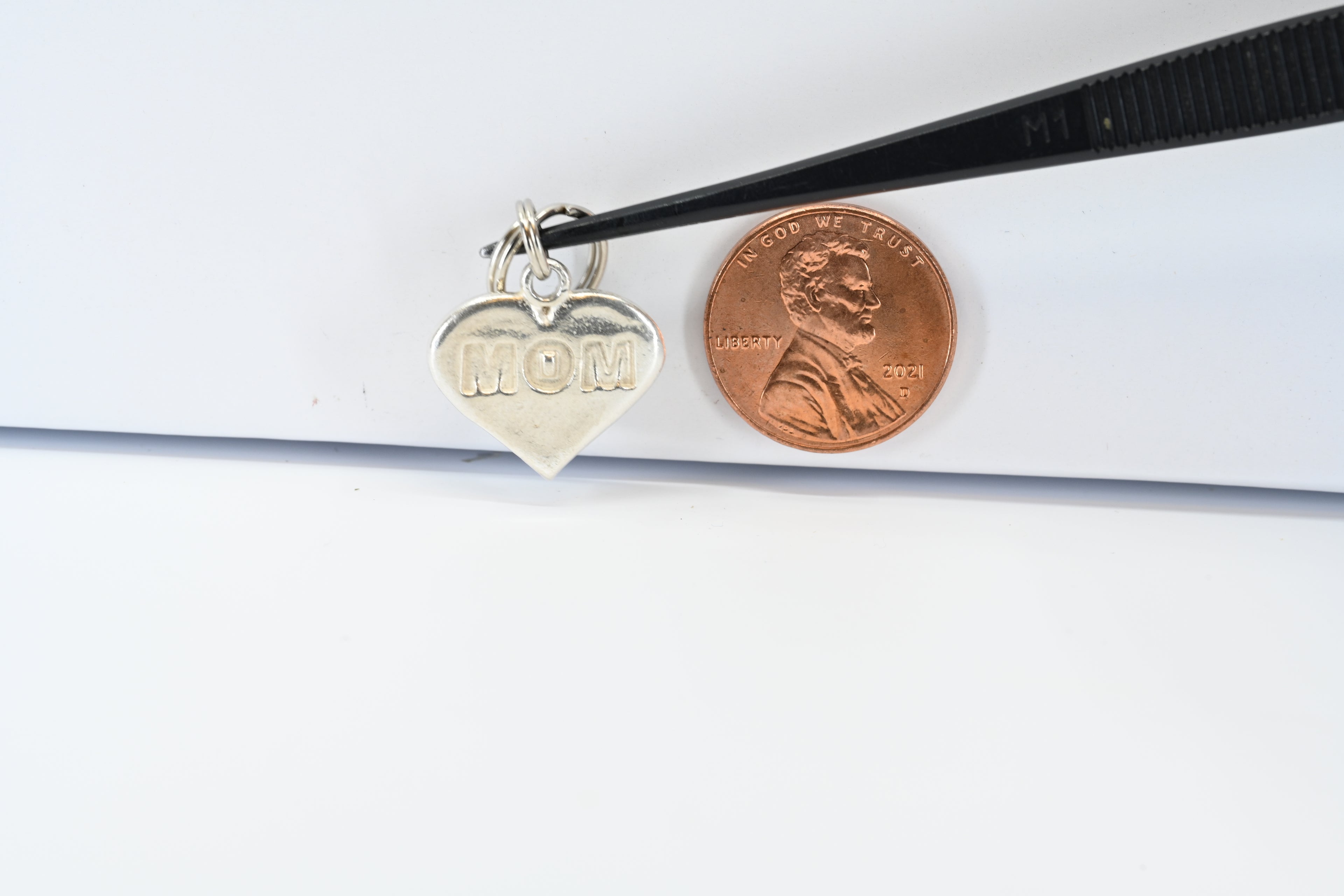 Sterling Silver MOM Heart Charm