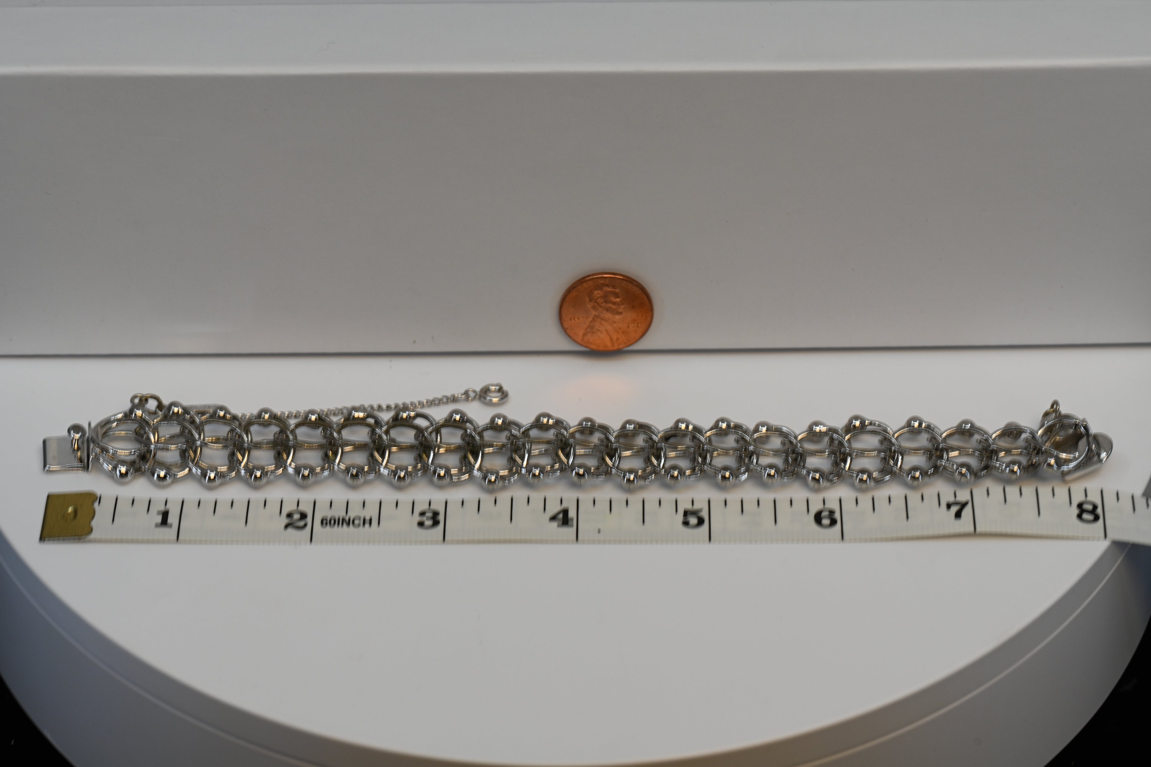 Monet Round Fancy Ball Charm Bracelet With Safety Chain