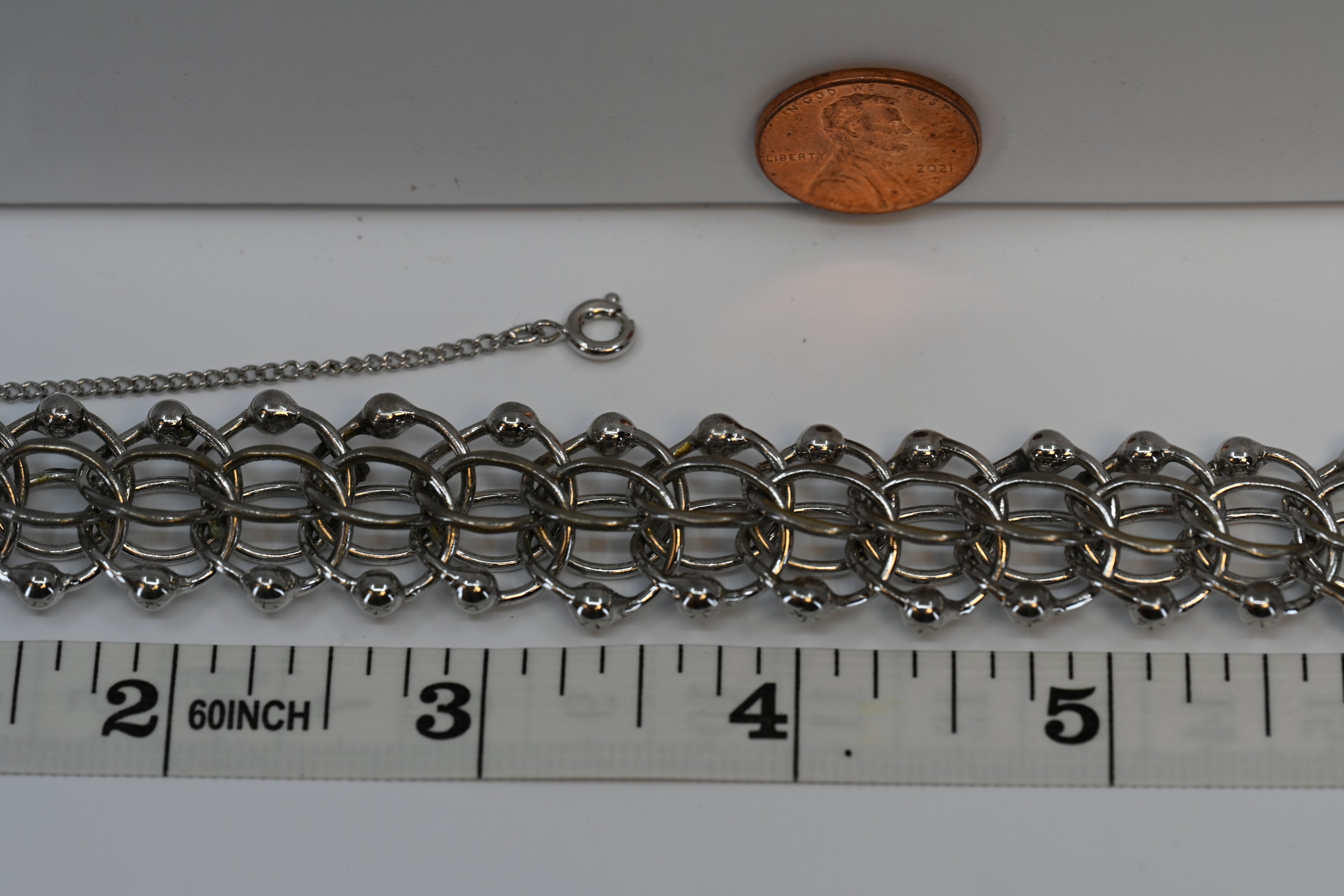 Monet Round Fancy Ball Charm Bracelet With Safety Chain