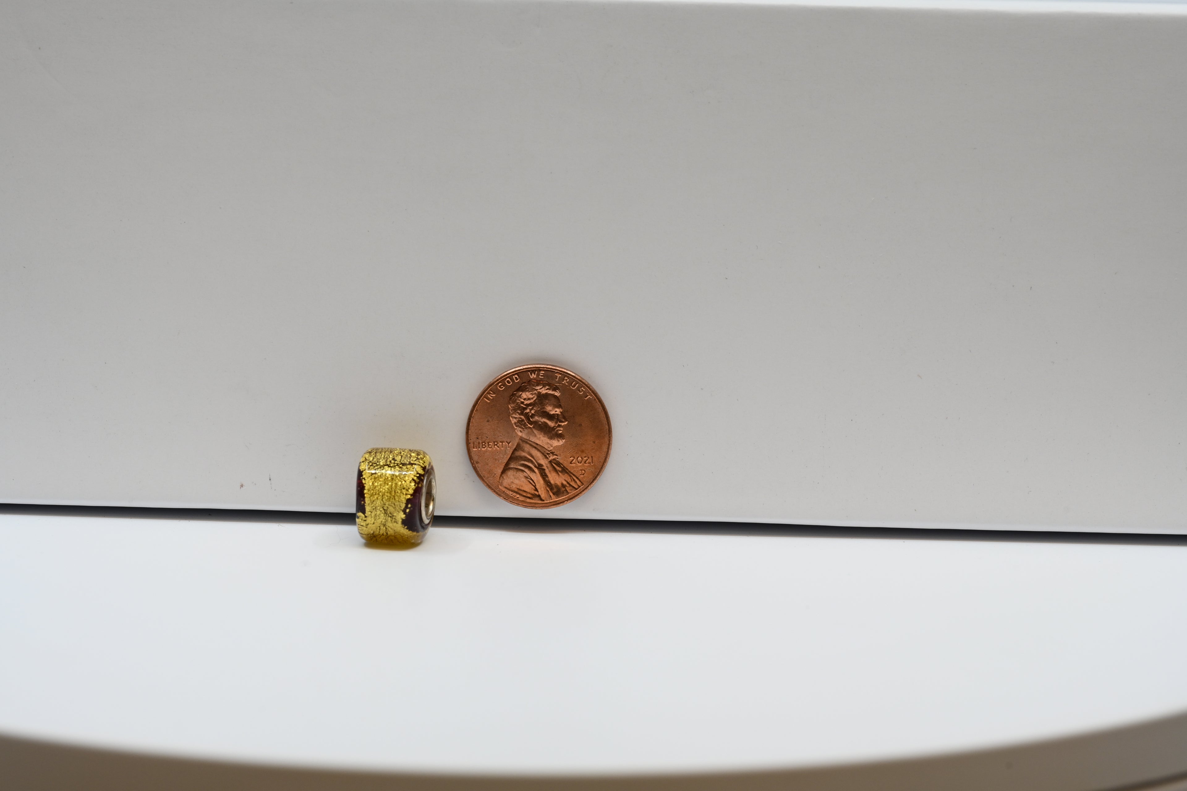 Gold Leaf Bead Charm