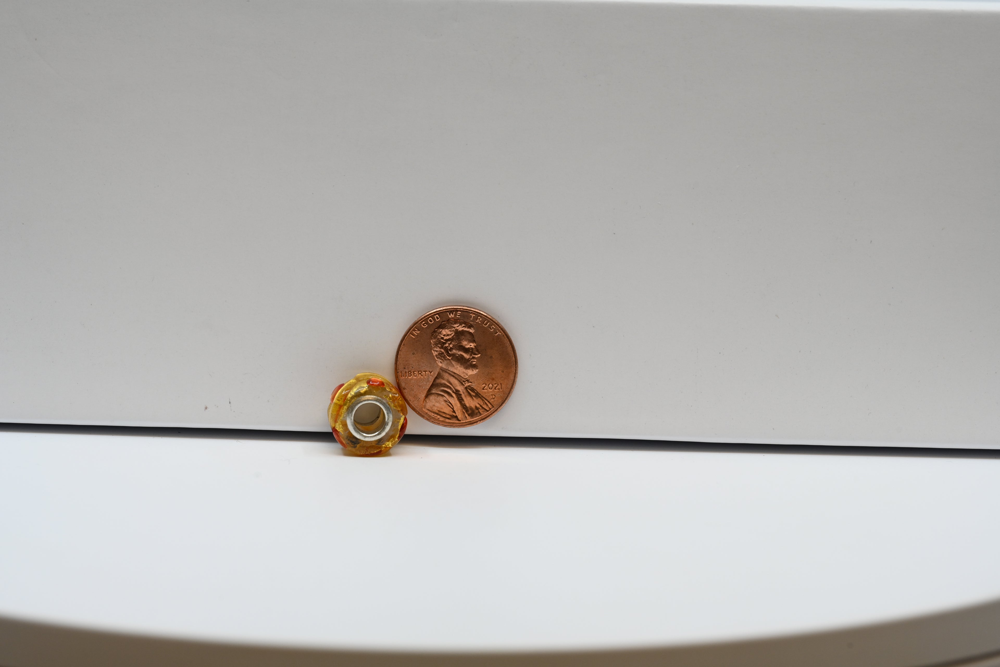 Gold and Orange Bead Charm