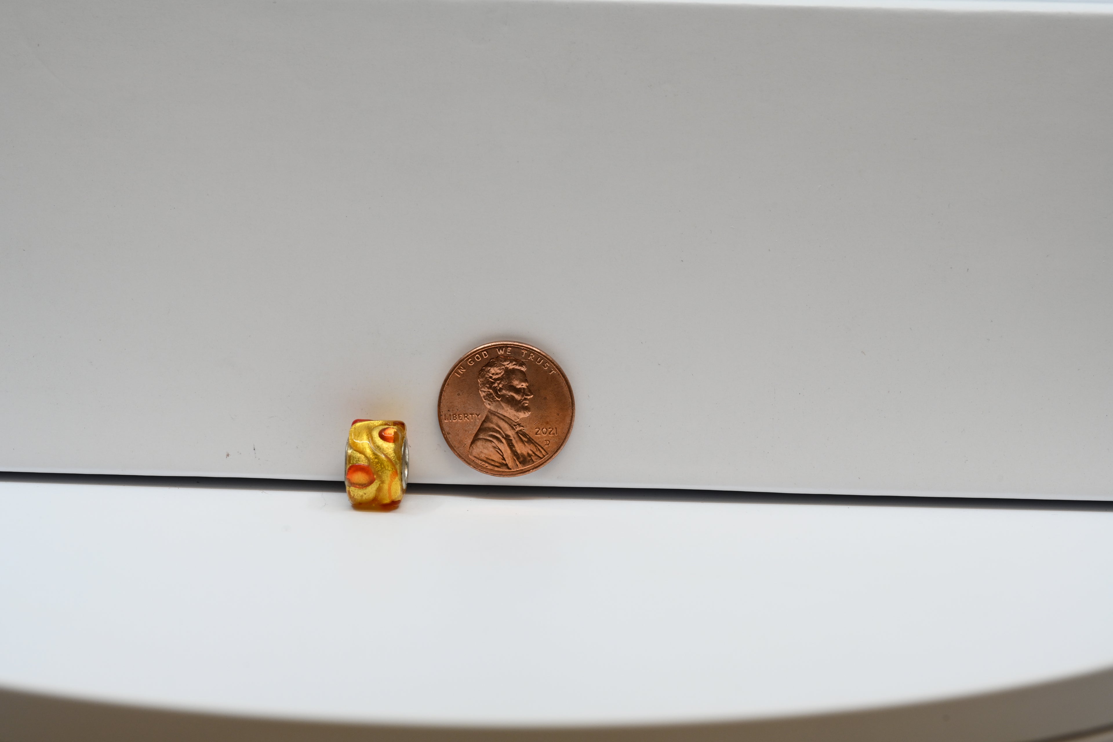 Gold and Orange Bead Charm