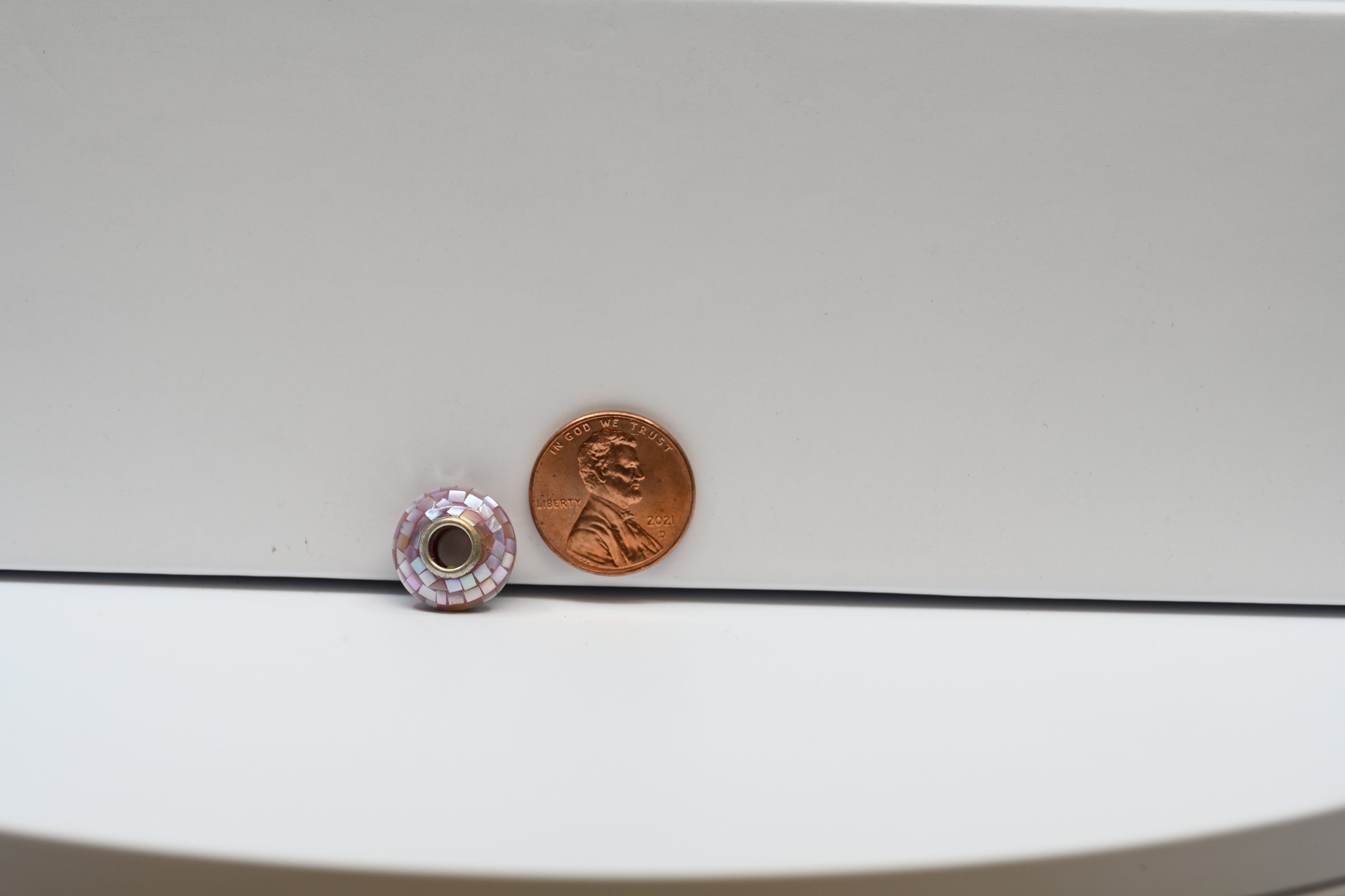 Pink Checkered Bead Charm
