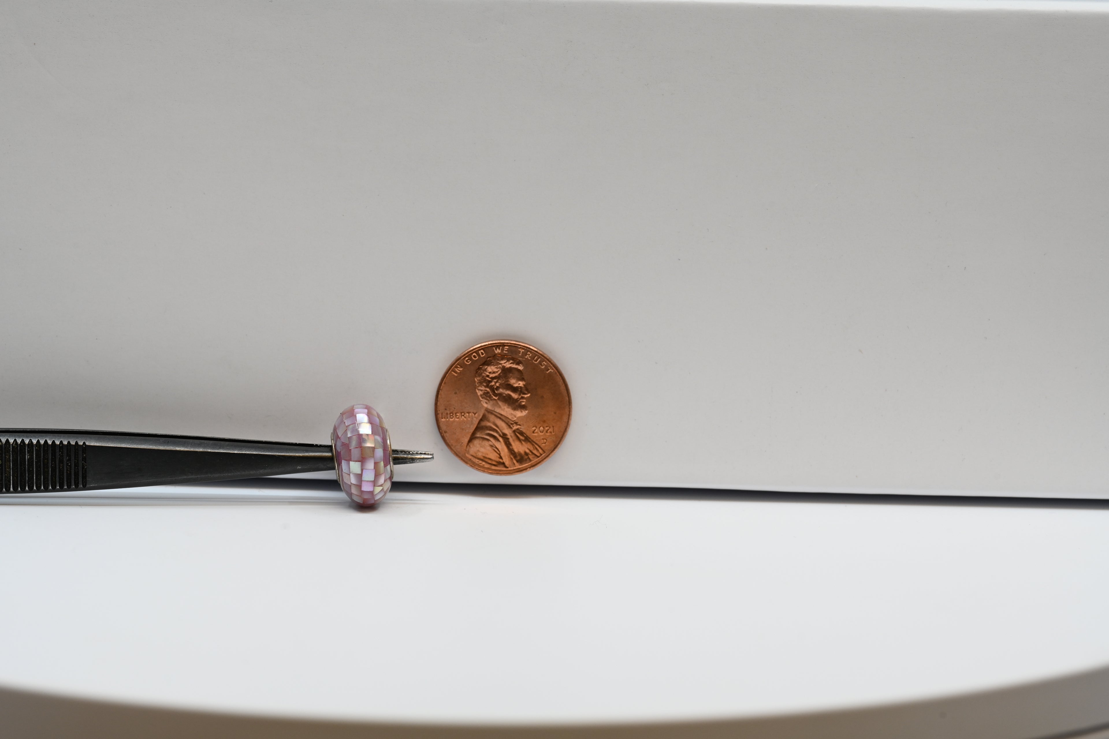 Pink Checkered Bead Charm