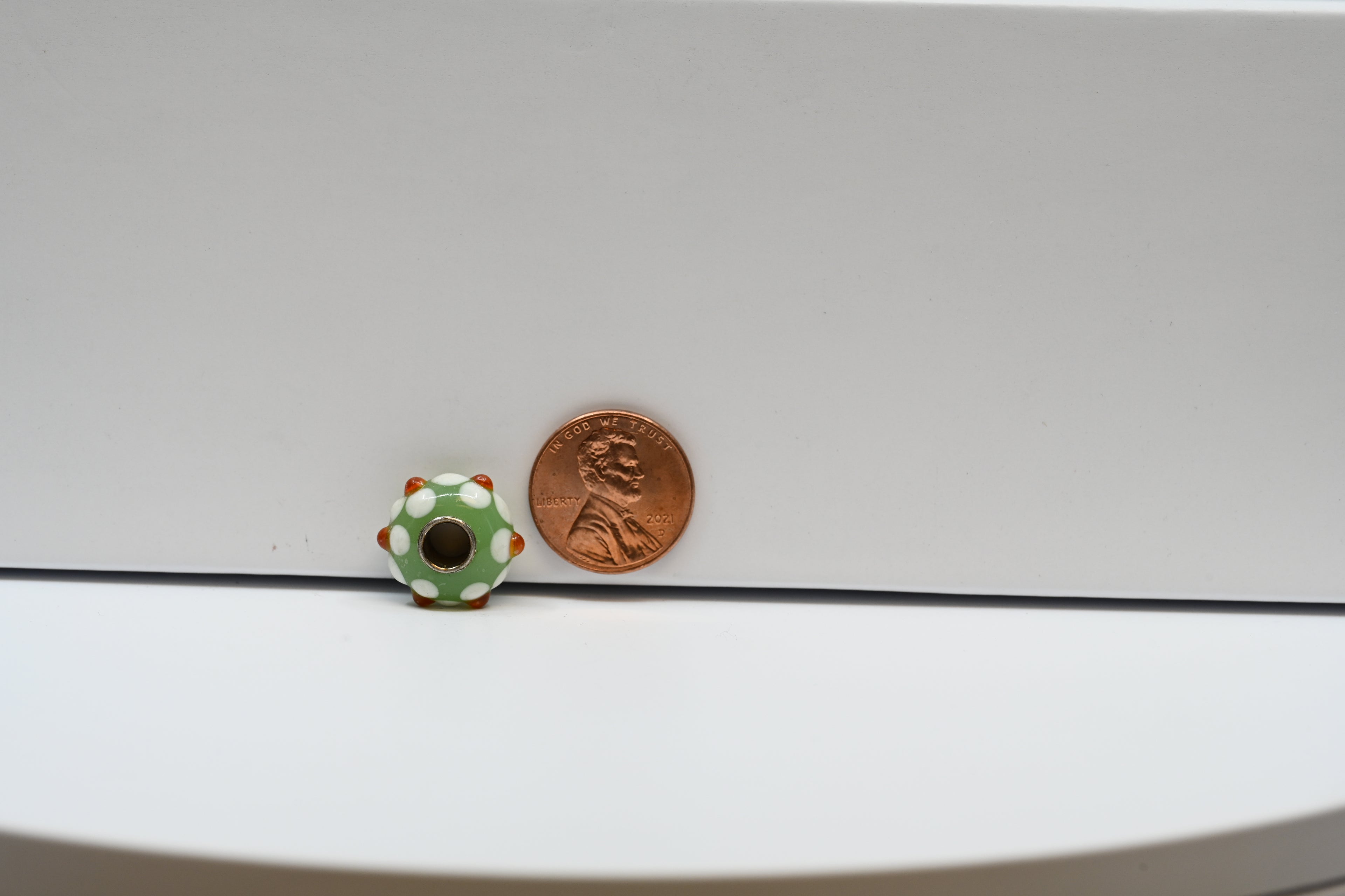 Green Floral Bead Charm