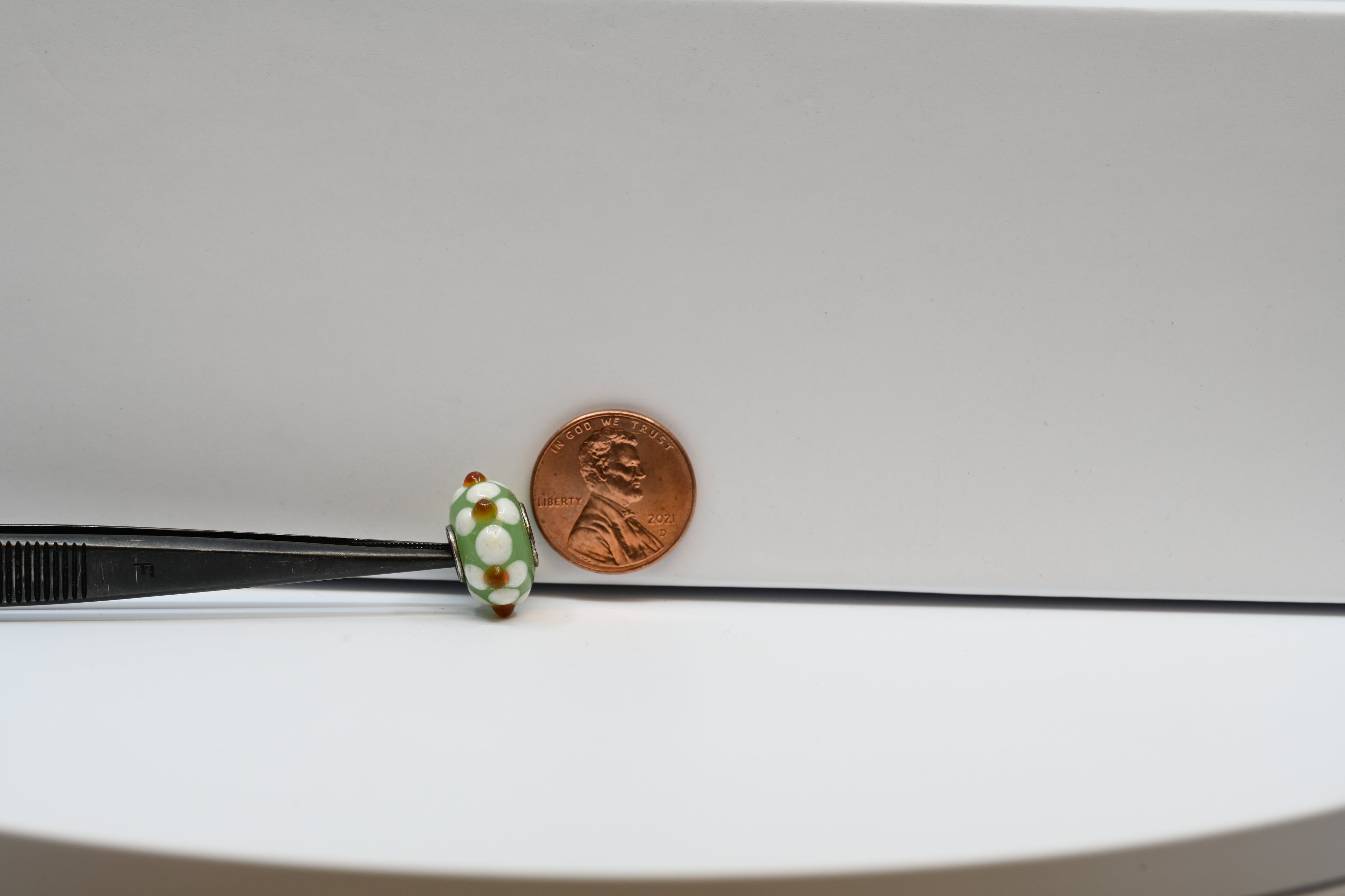 Green Floral Bead Charm