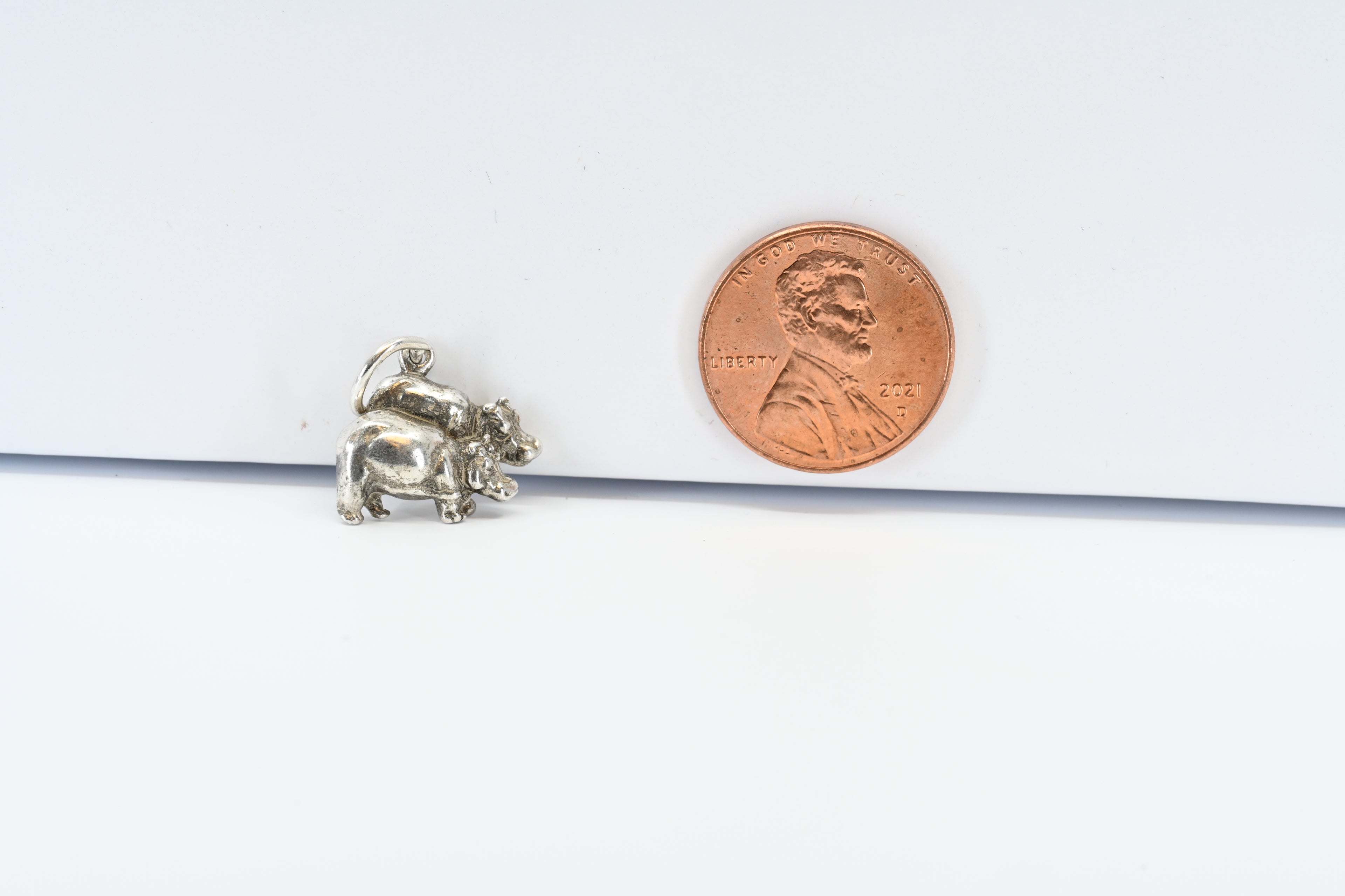 Sterling Silver  Double Hippo Charm
