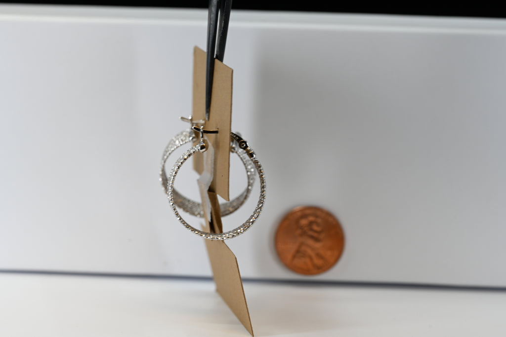 Sterling Silver Diamond Cut Hoop Earrings