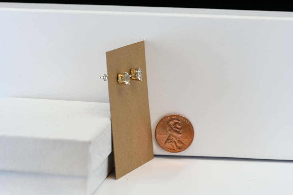 Sterling Silver Light Blue Round Stone Stud Earrings