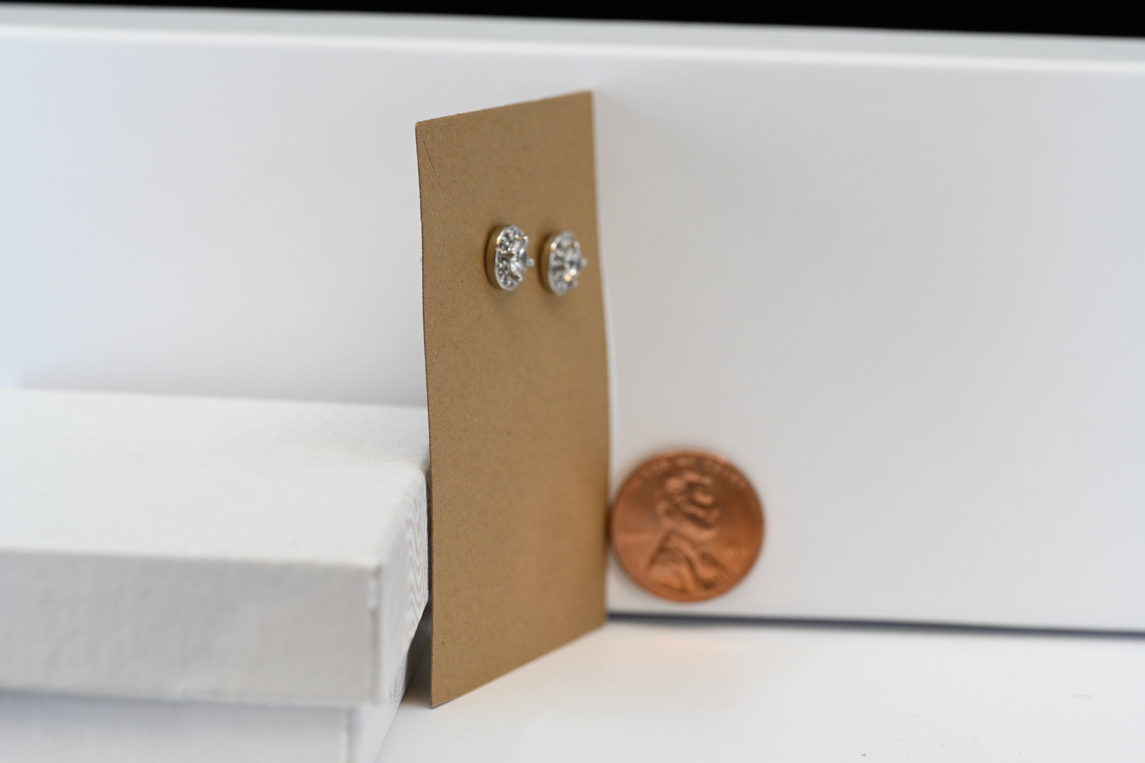 Sterling Silver Round Multi Colorless Stone Stud Earrings