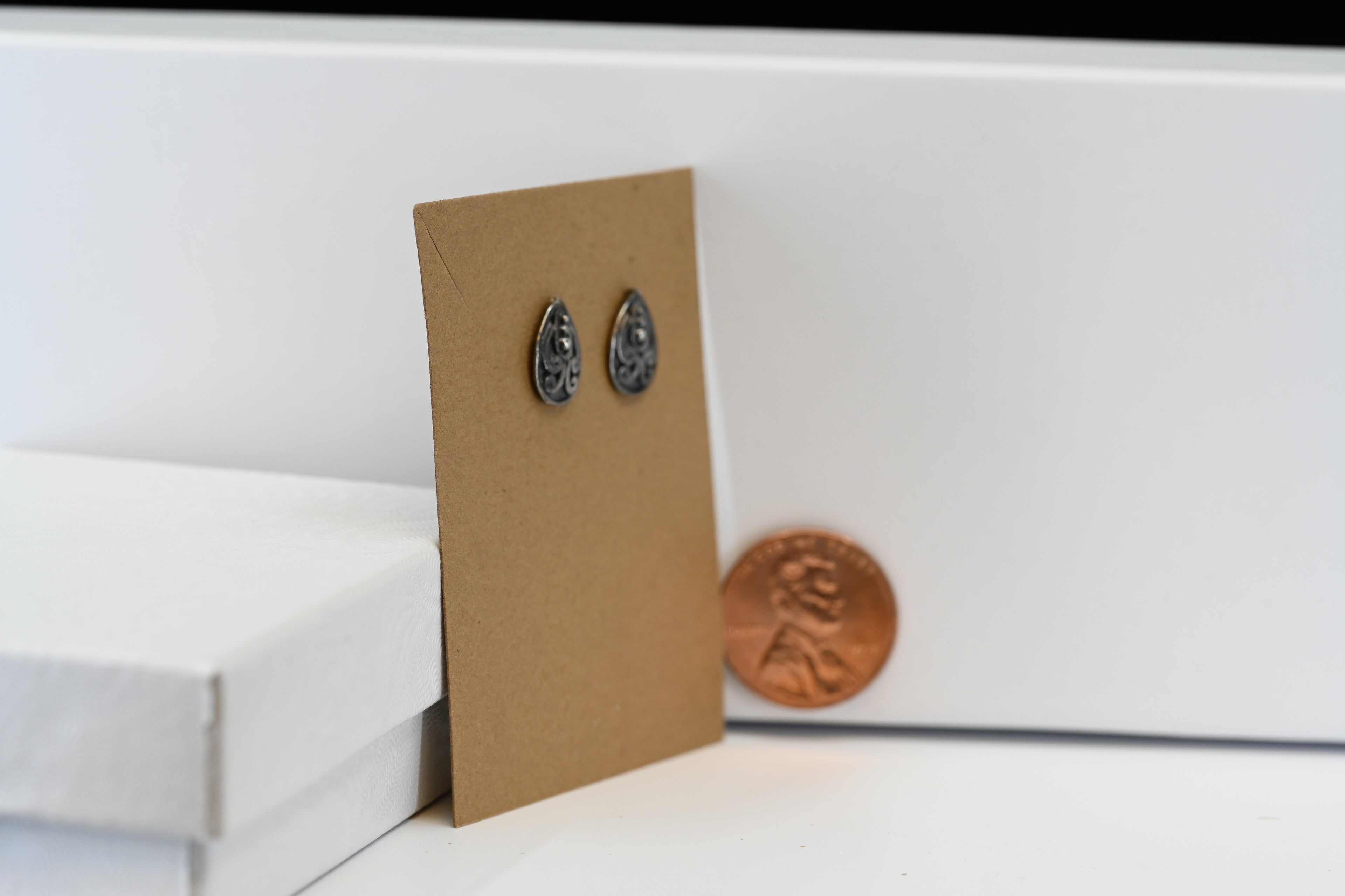 Sterling Silver Pear Shaped Stud Earrings