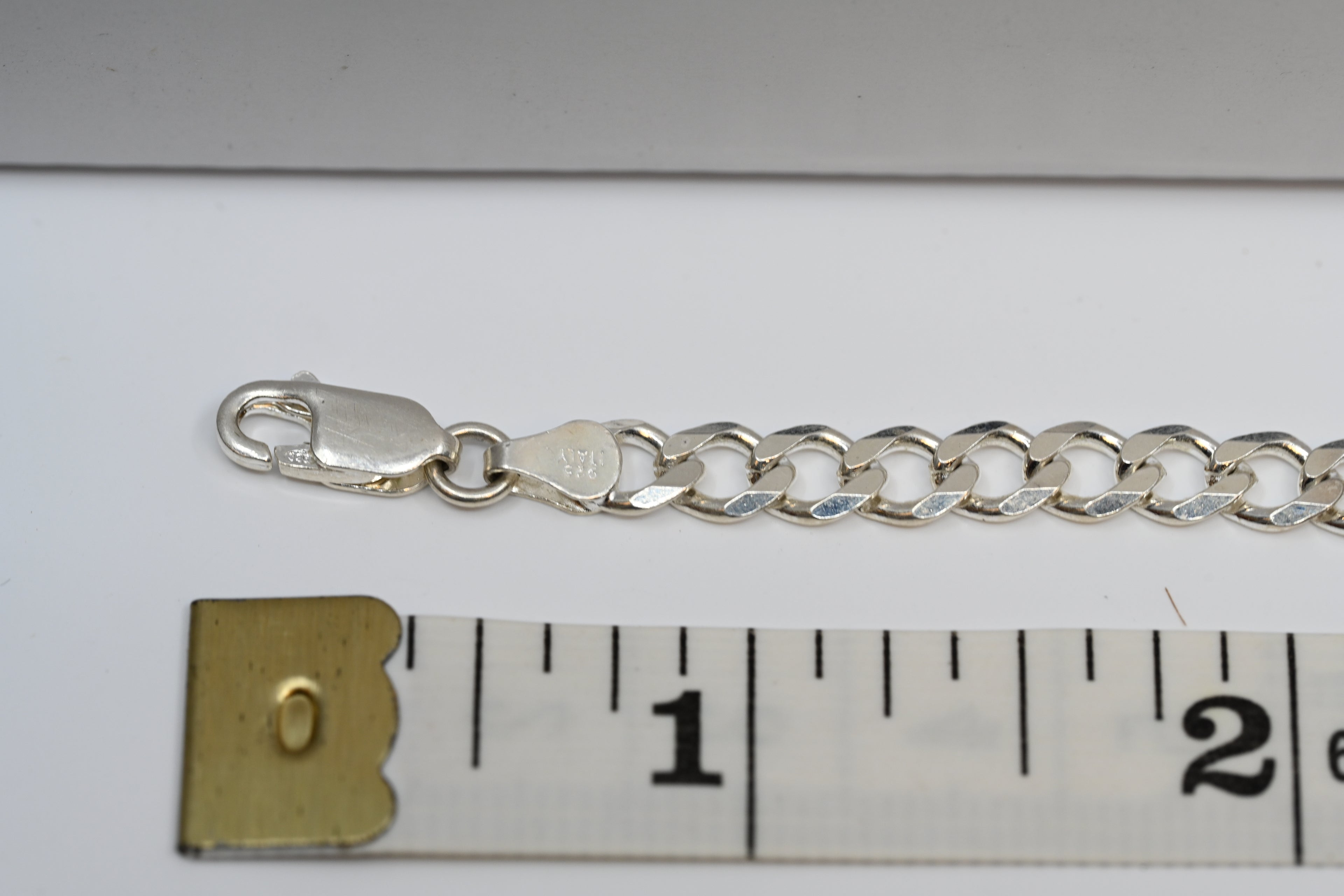 Sterling Silver Charm Bracelet Curb Link