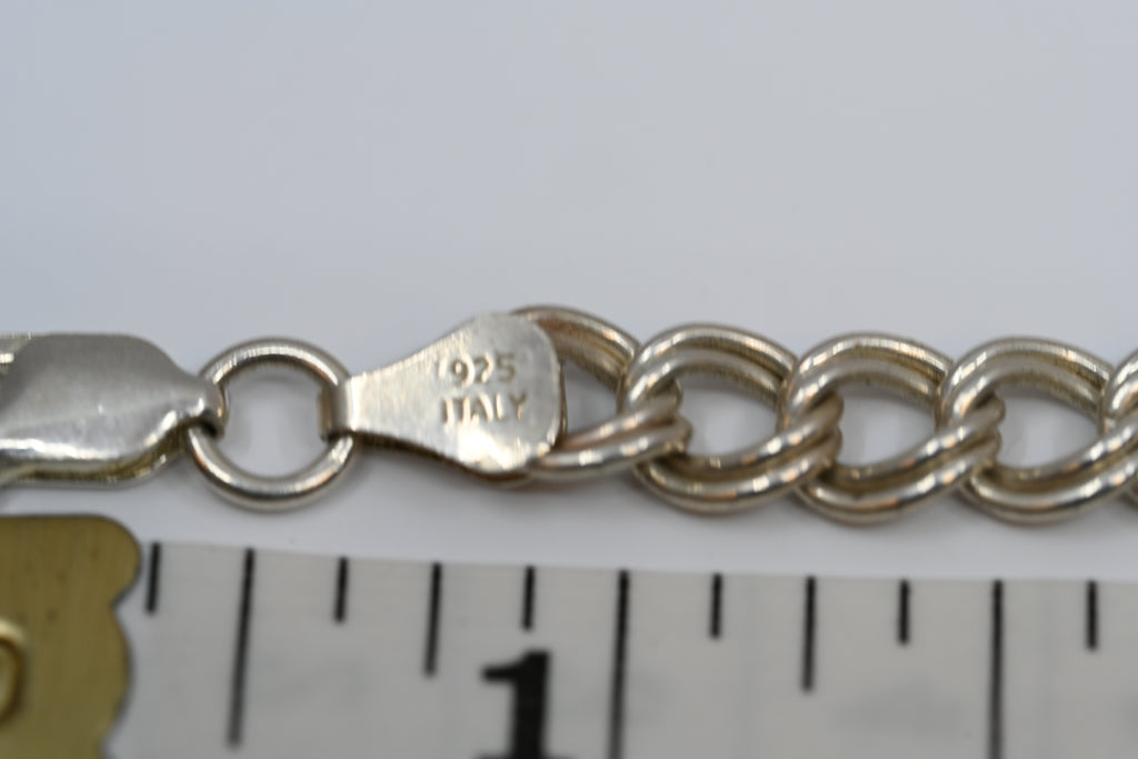 Sterling Silver Charm Bracelet Double Link