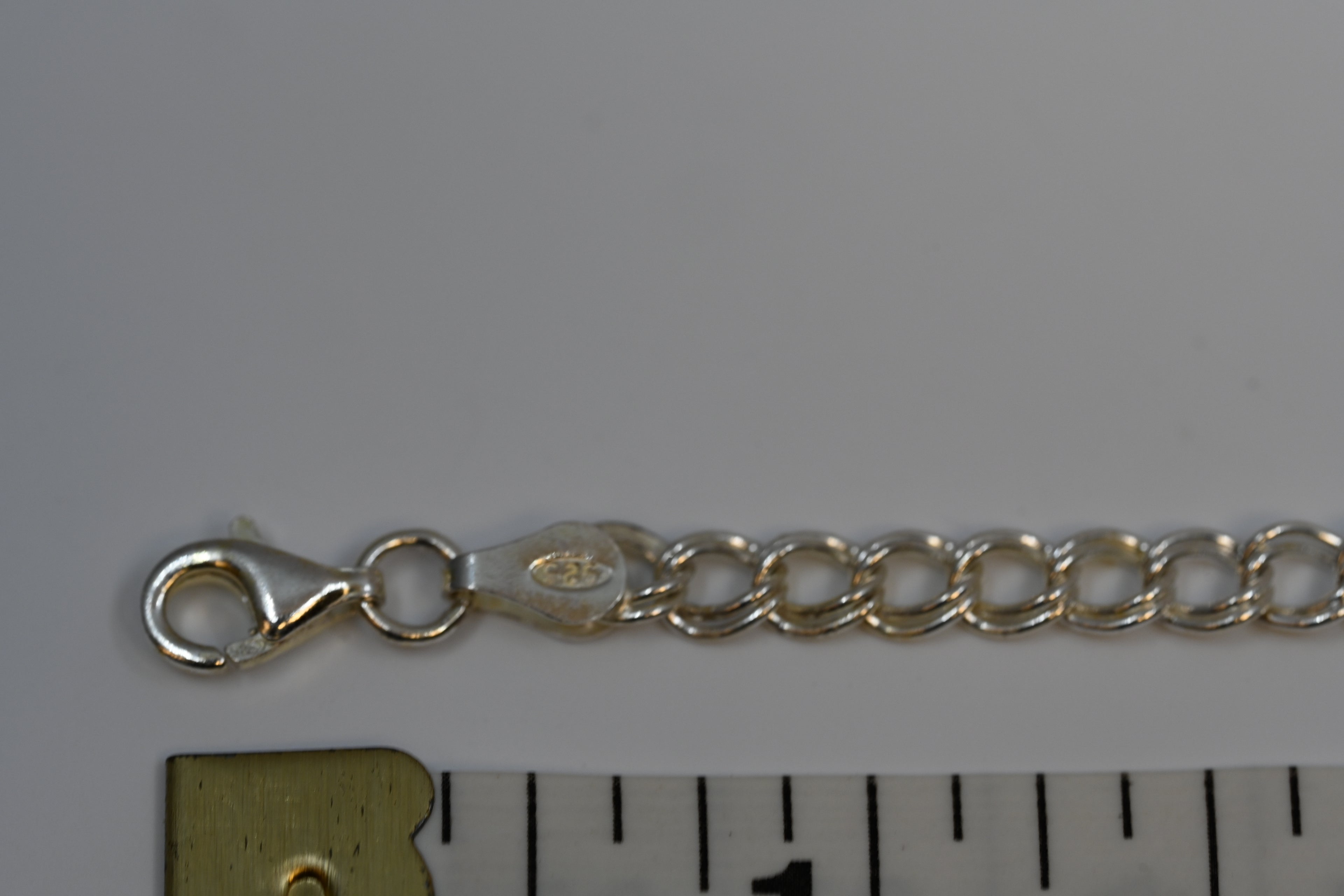 Sterling Silver Charm Double link Bracelet With Lobster Claw Clasp