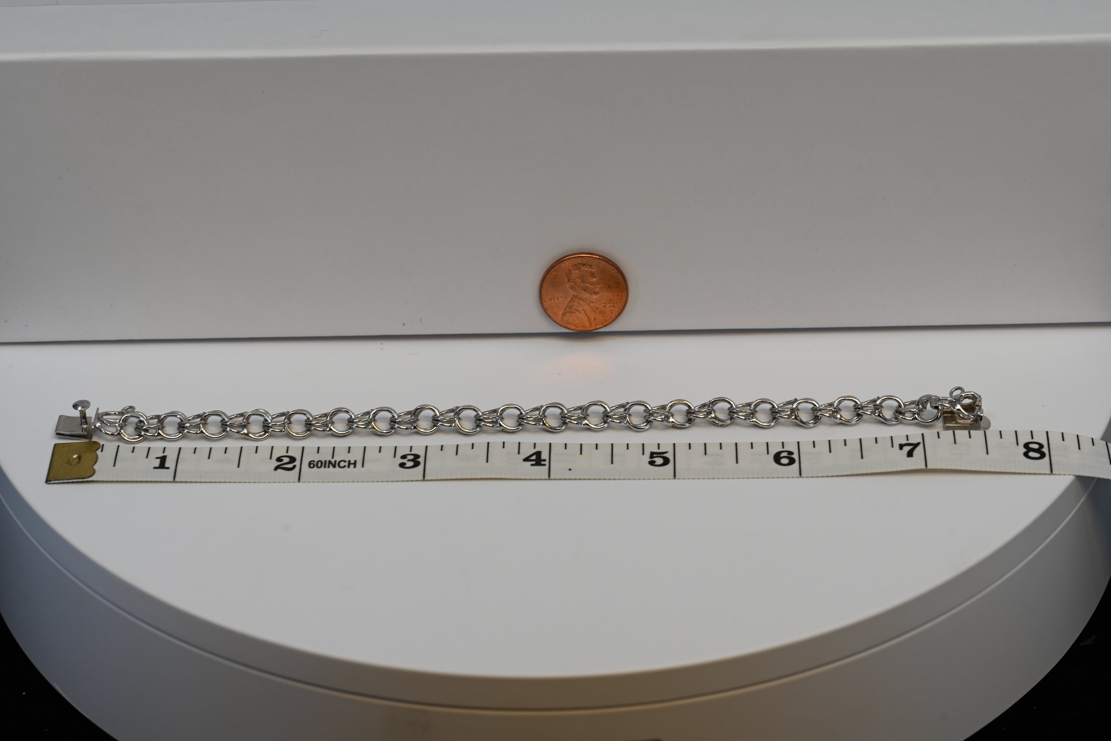 Sterling Silver Charm Double Link Bracelet