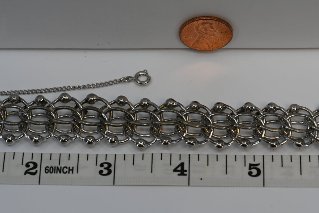 Monet Round Fancy Ball Charm Bracelet With Safety Chain