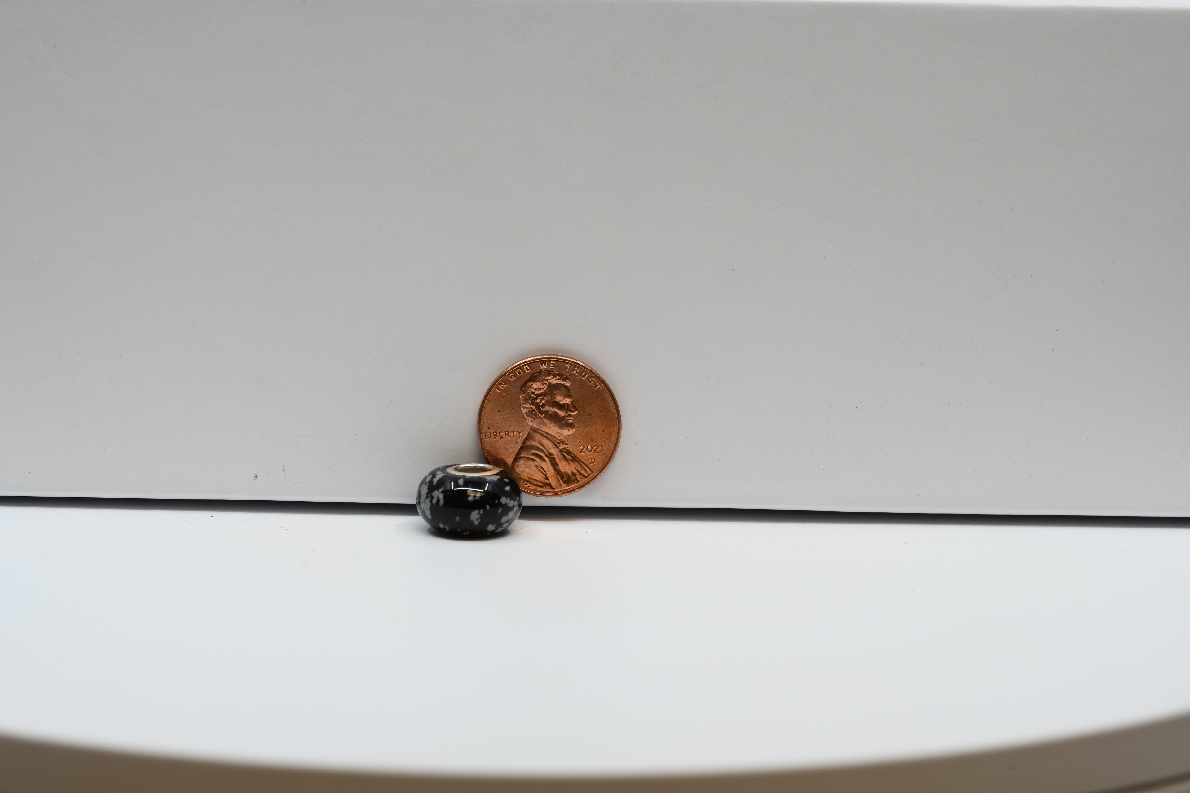 Black Snowflake Onyx Bead Charm