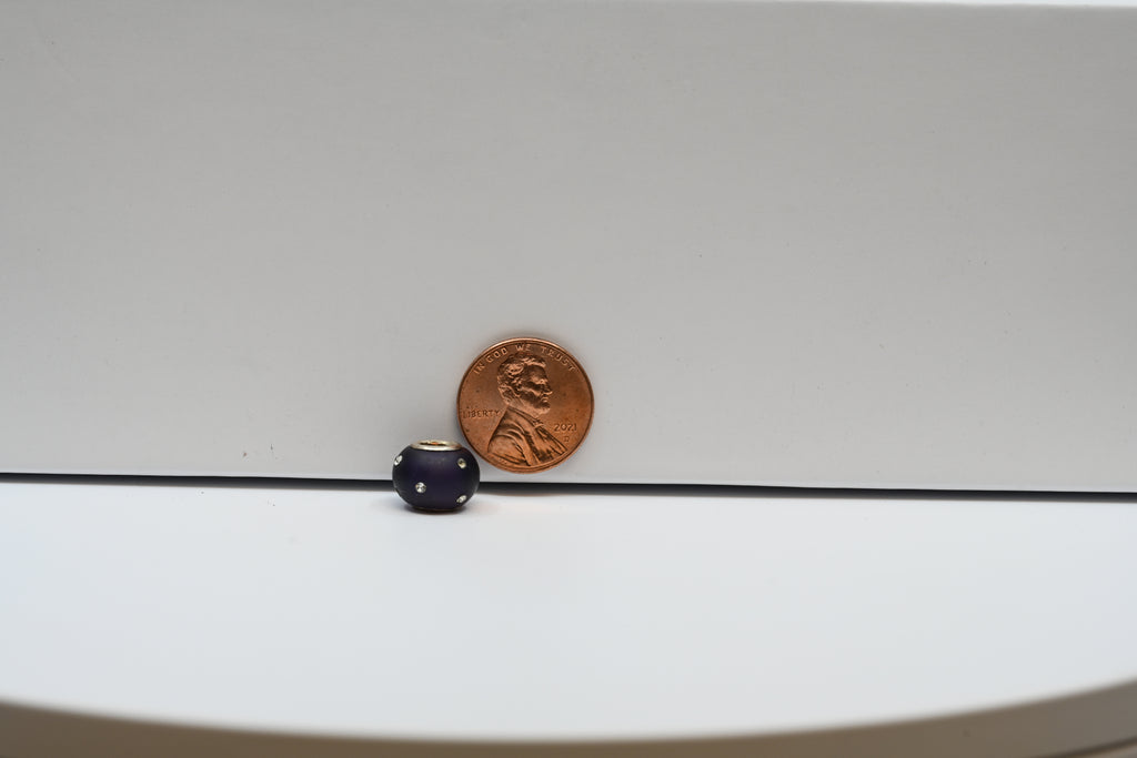 Purple Bead Charm with Rhinestones