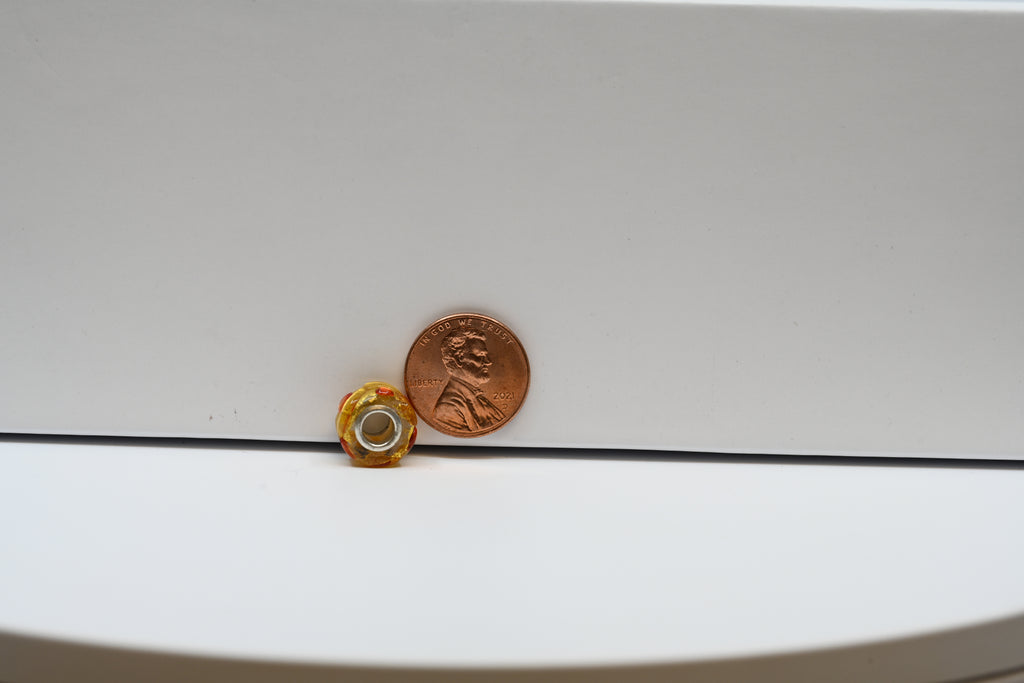 Gold and Orange Bead Charm