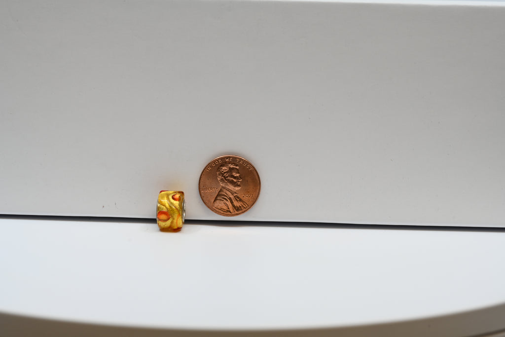 Gold and Orange Bead Charm