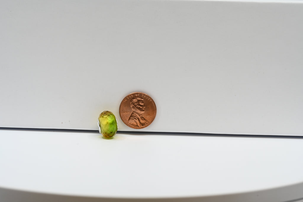 Yellow and Green Checkered Bead Charm