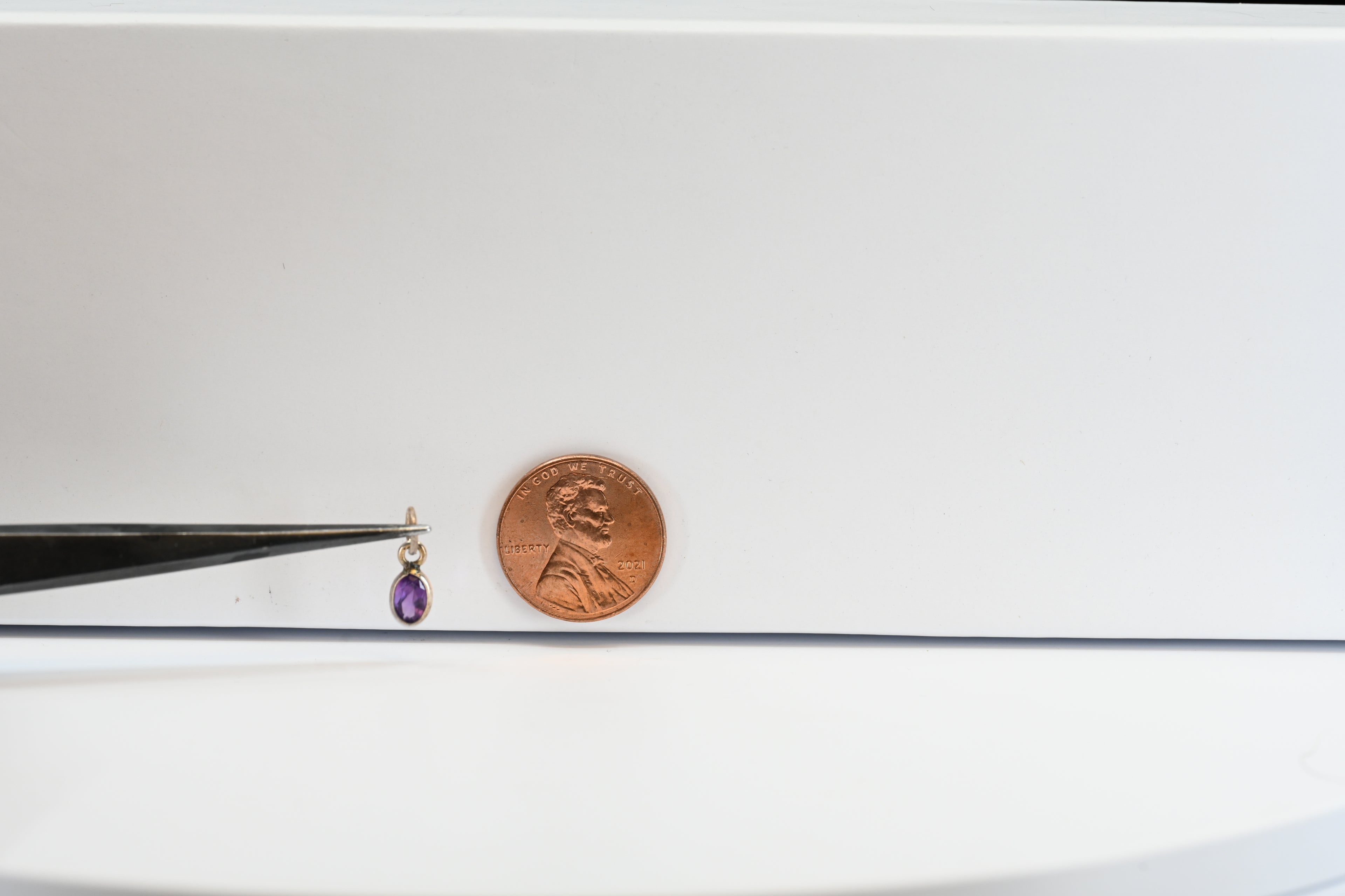 Sterling Silver Oval Amethyst Charm