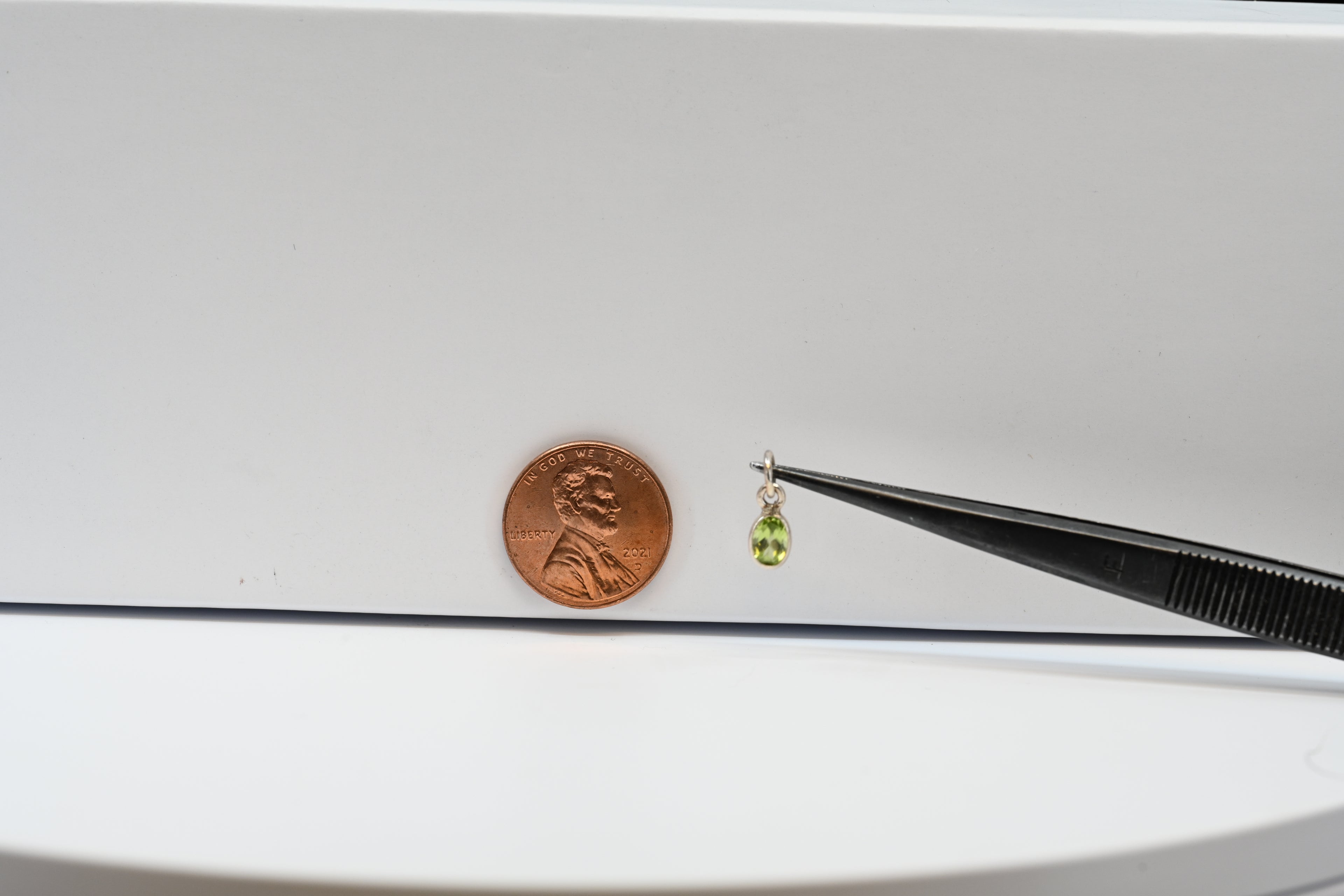 Sterling Silver Oval Peridot Charm