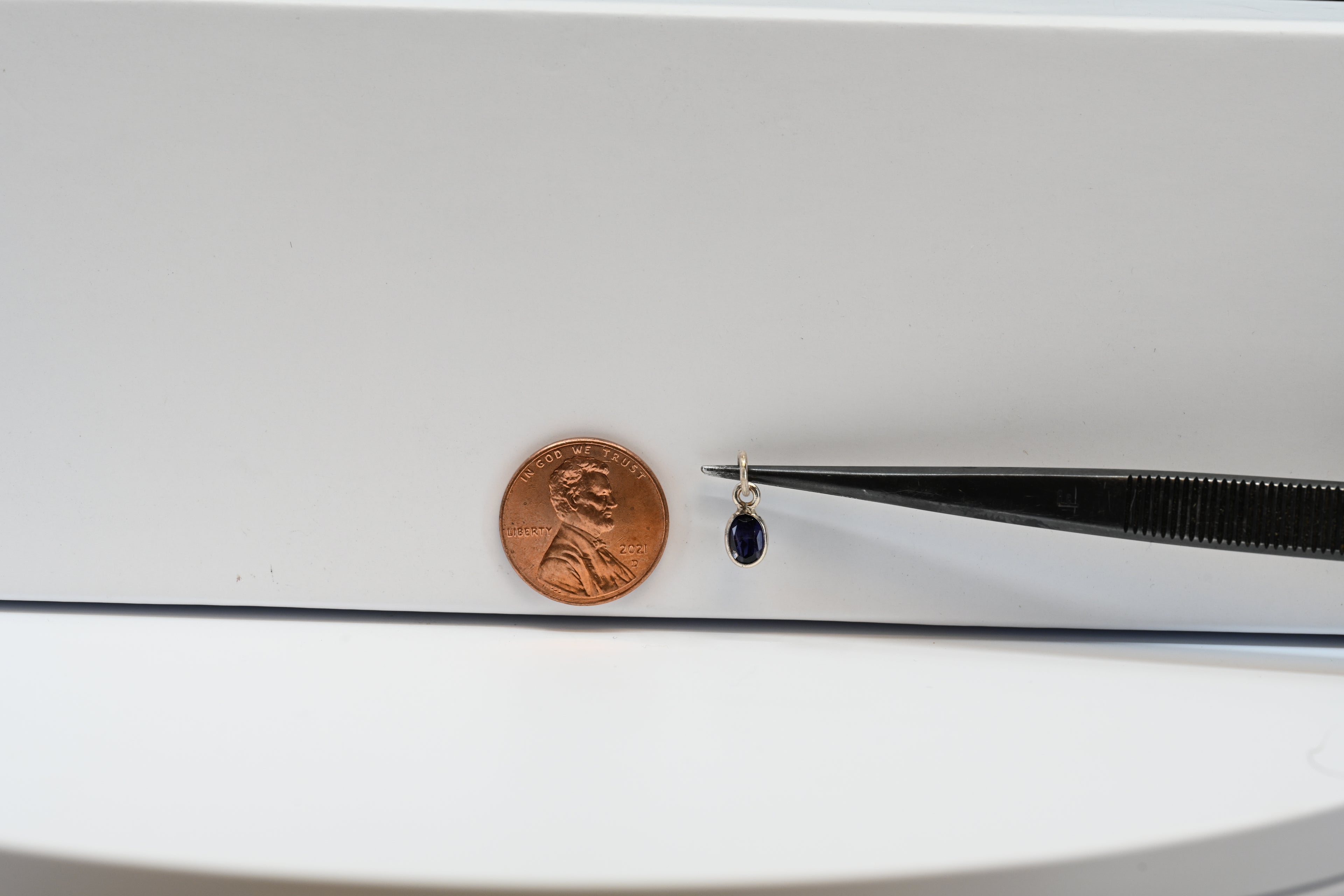 Sterling Silver Oval Iolite Charm