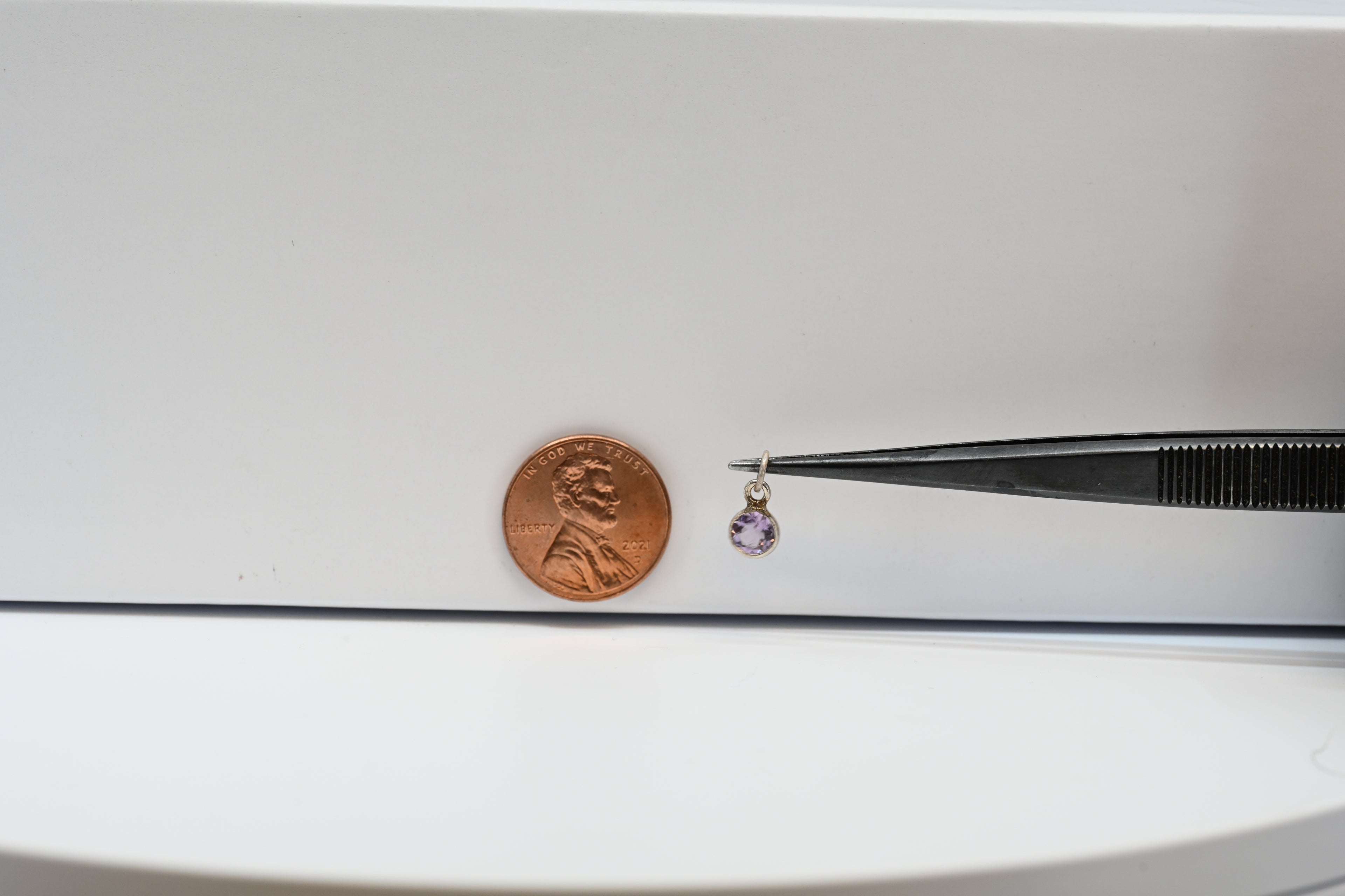 Sterling Sliver Round Amethyst Charm