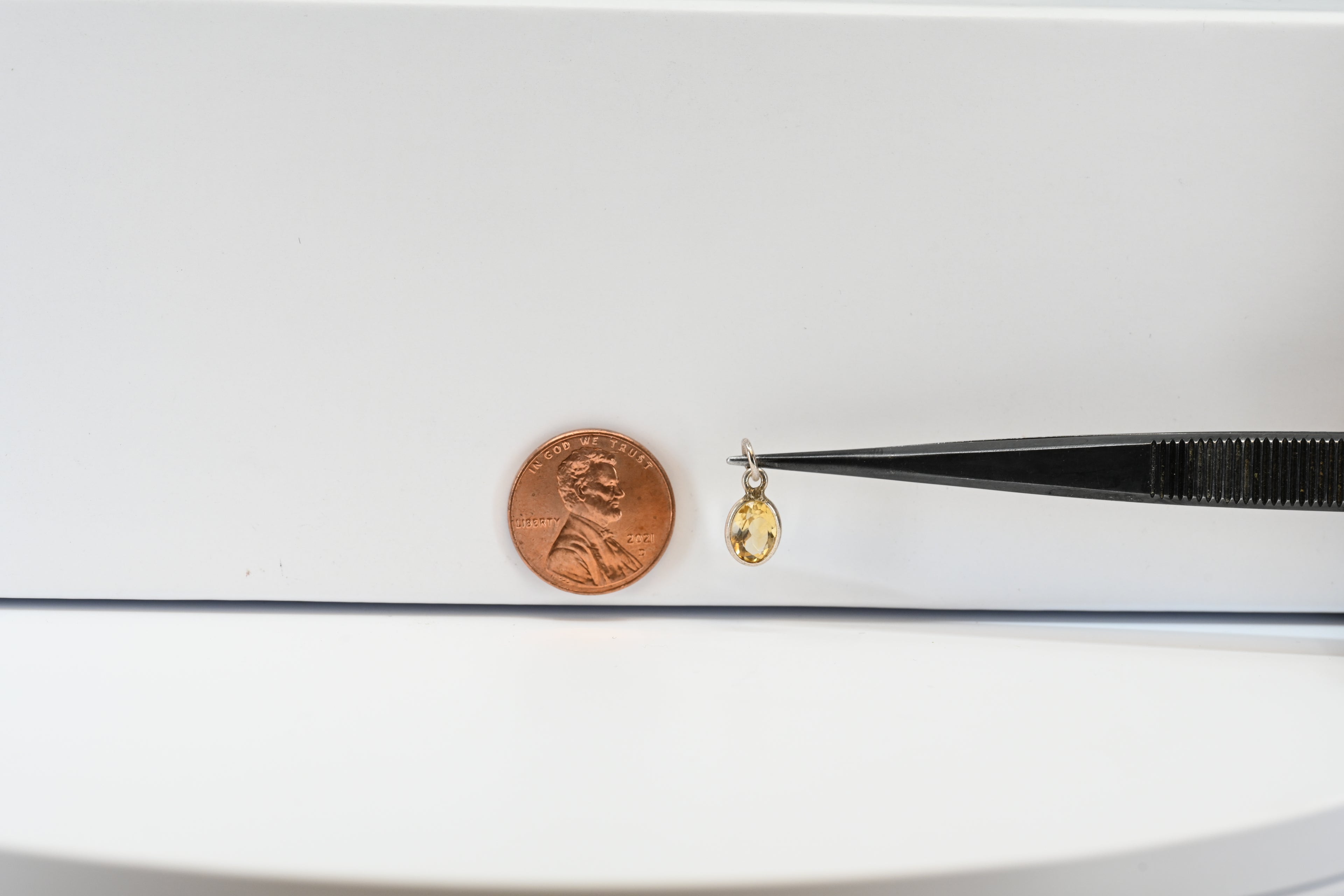 Sterling Silver Oval Citrine Charm