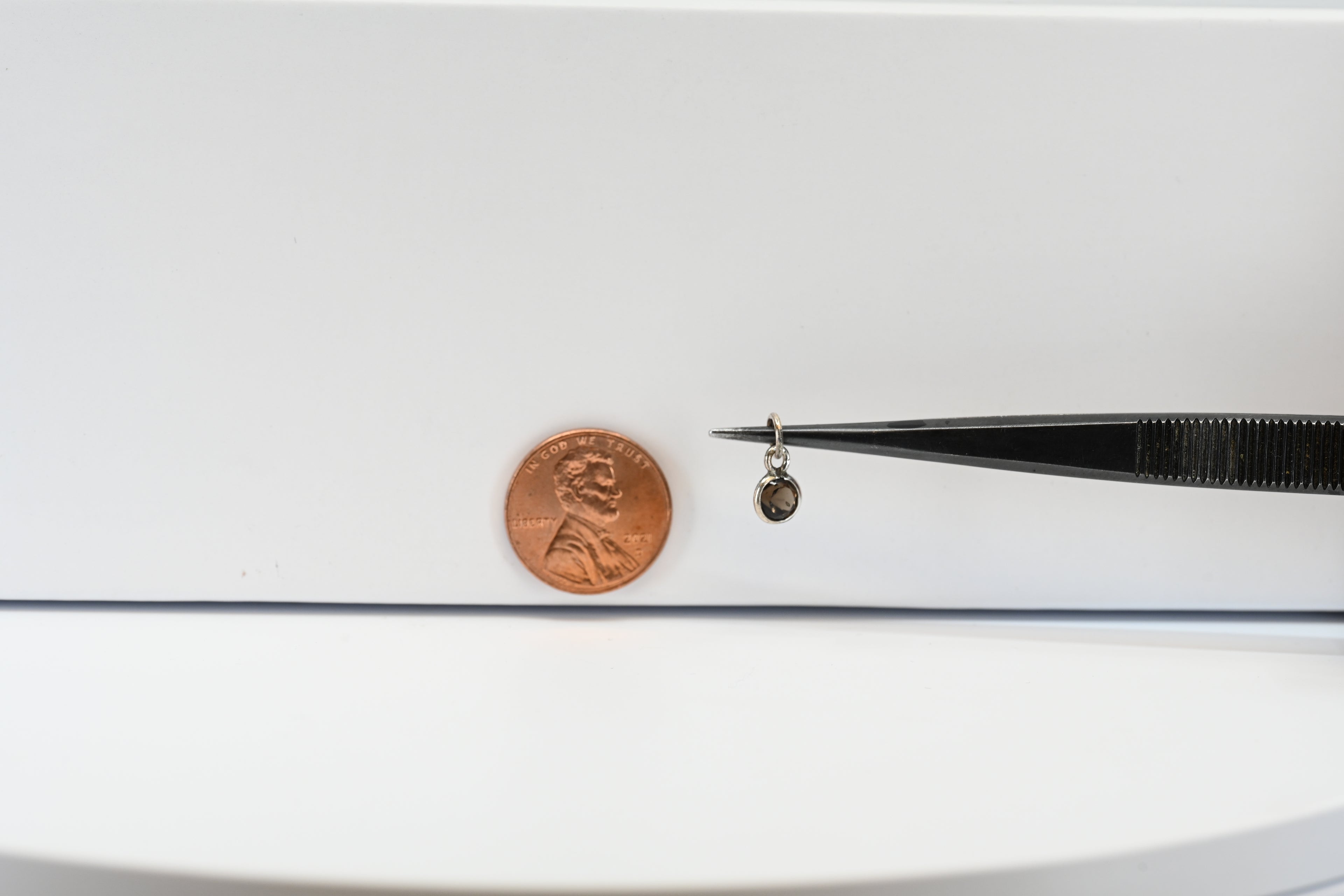 Sterling Silver Round Smokey Quartz Charm