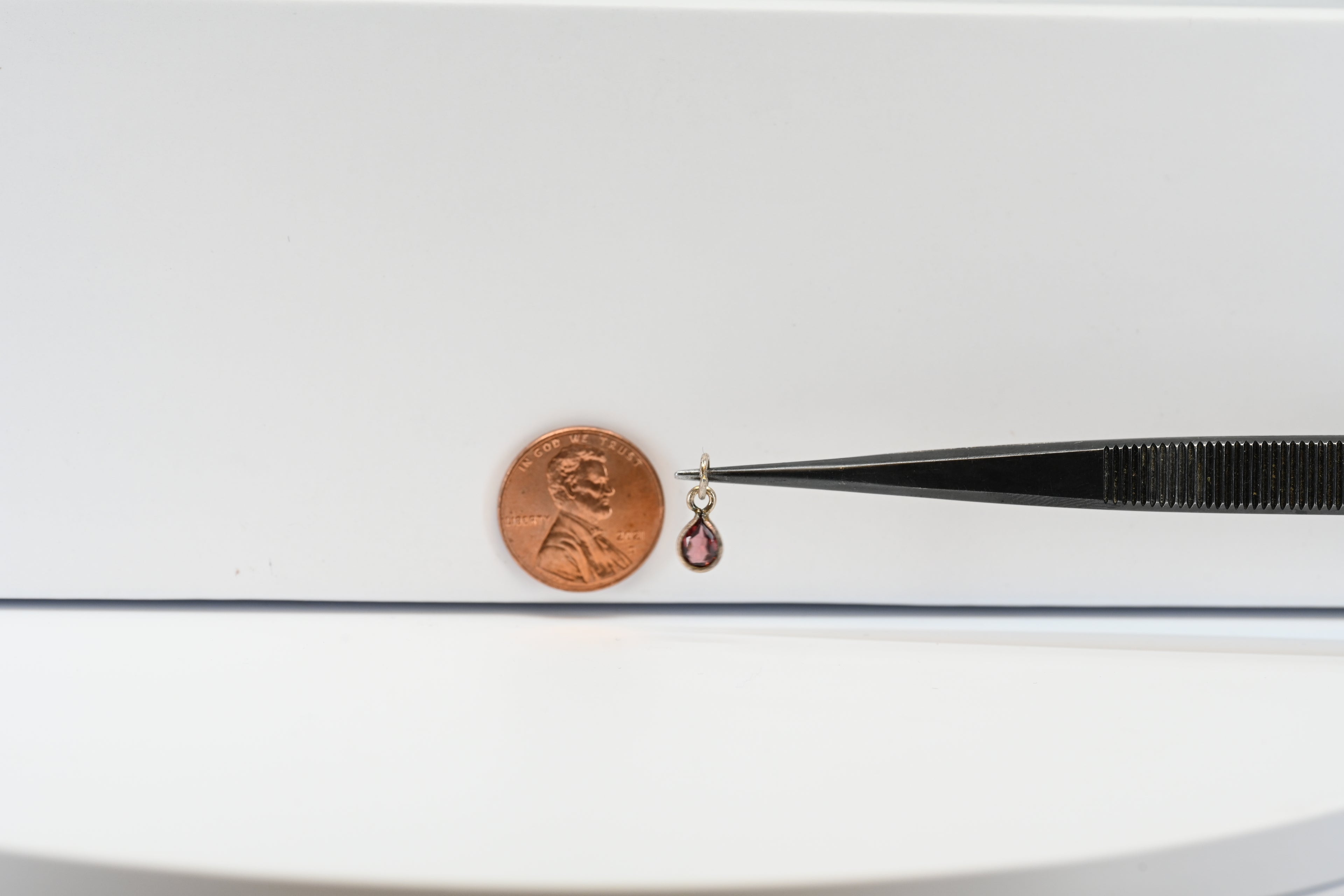 Sterling Silver Pear Cut Garnet Charm