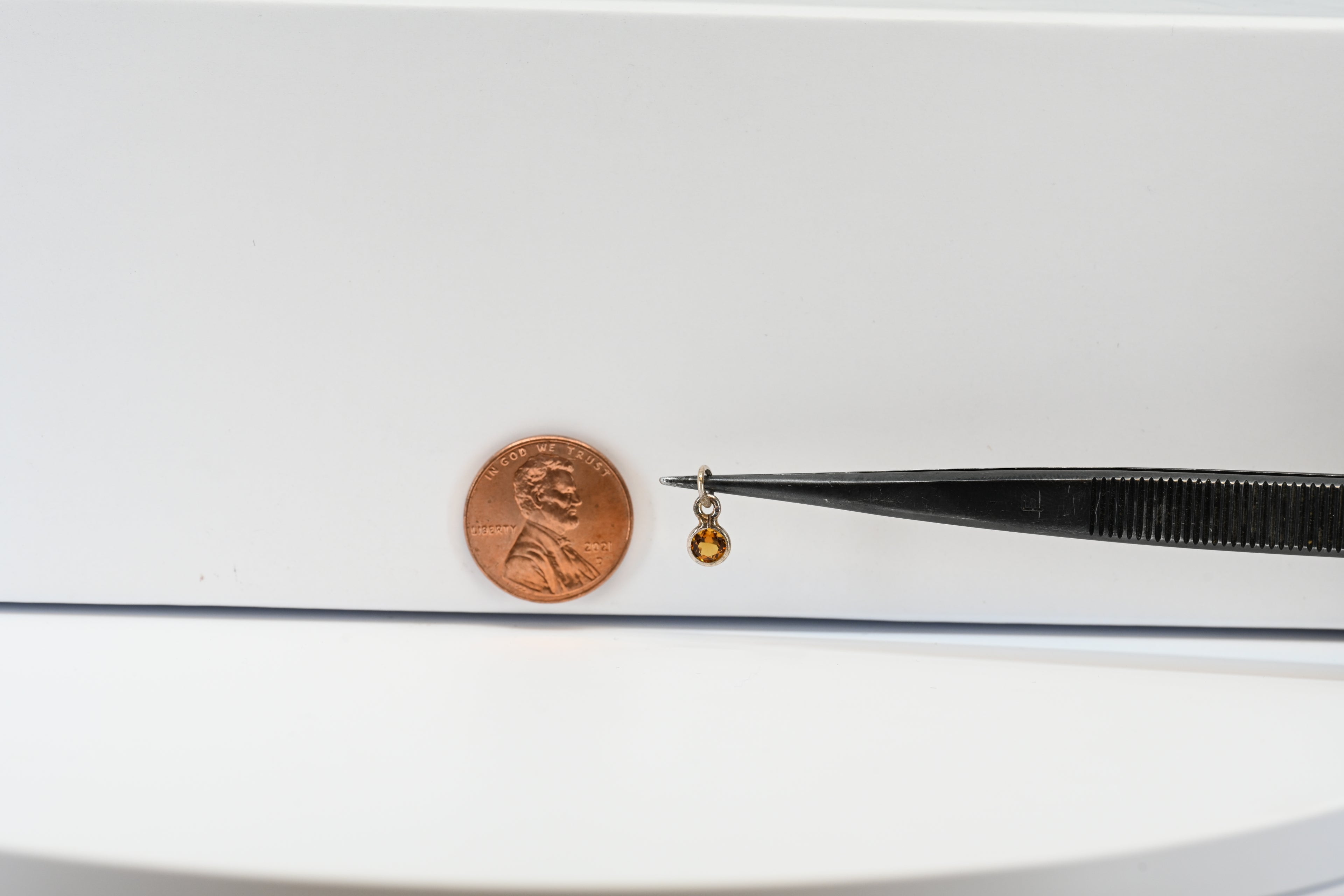 Sterling Silver Round Citrine Charm