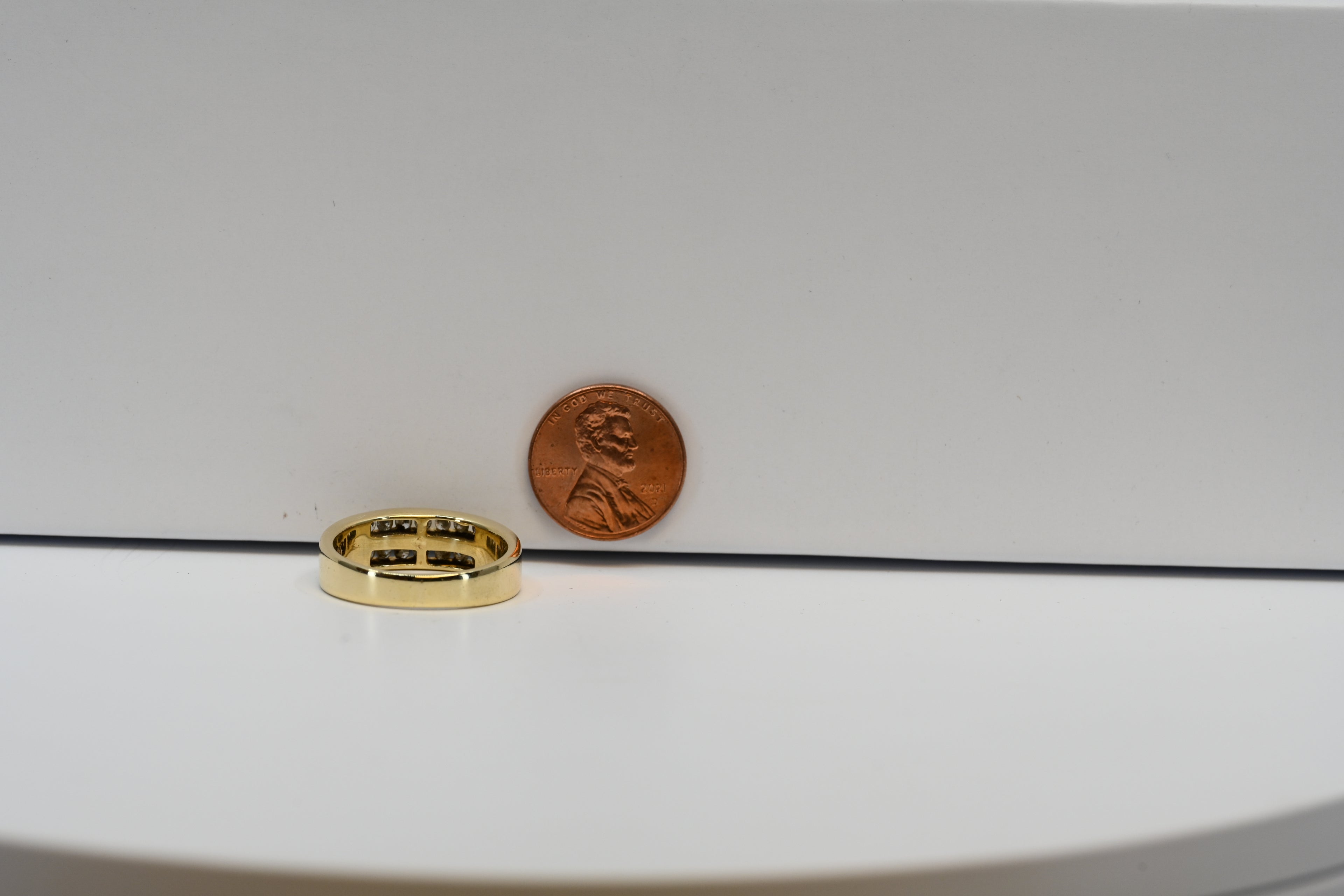 14k Yellow Gold, Diamond Double Channel Set Ring