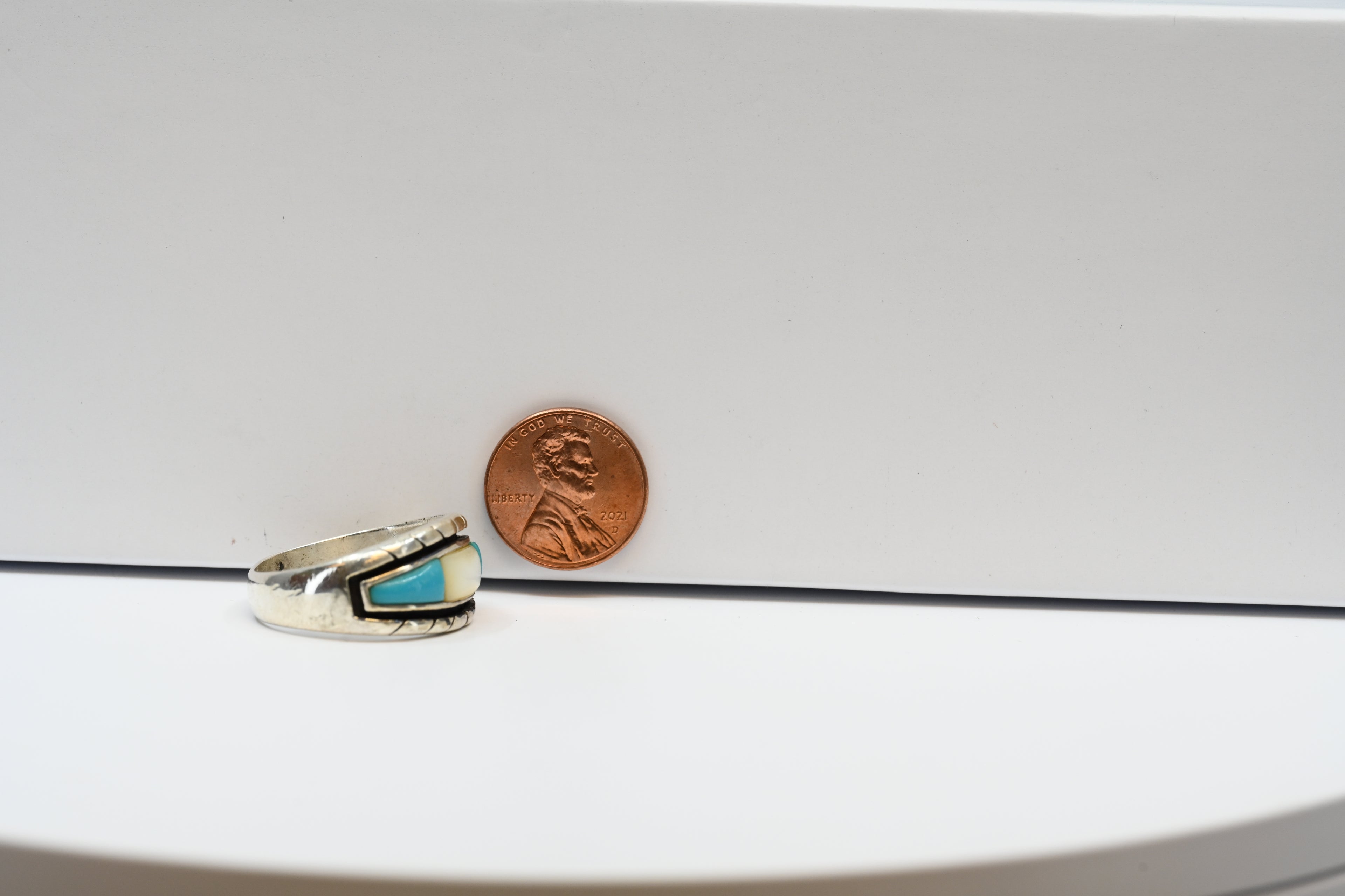 Sterling Silver Ring With Opal and  Blue  Gemstones