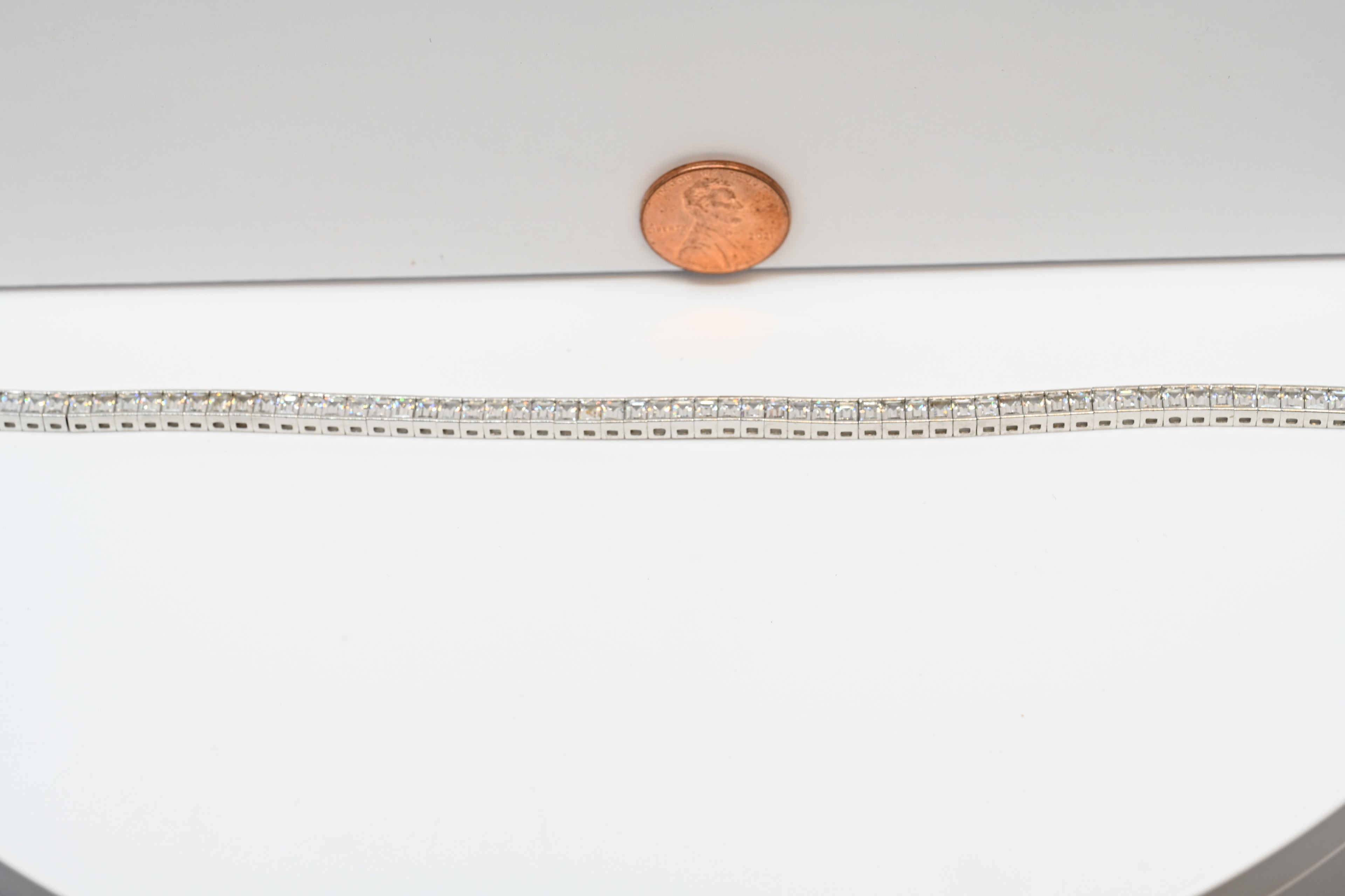 Sterling Silver Straight Baguette Tennis Bracelet