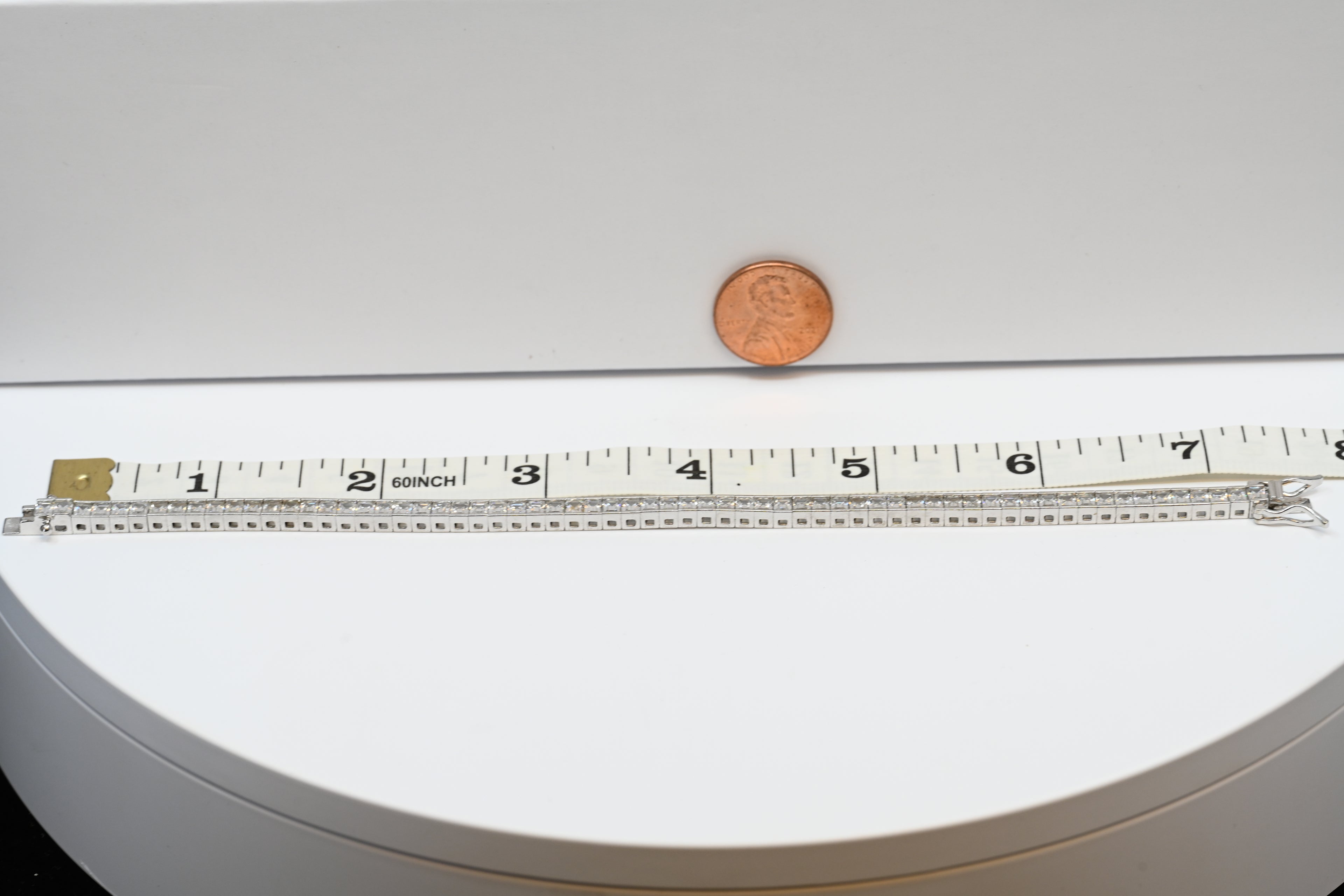 Sterling Silver Straight Baguette Tennis Bracelet