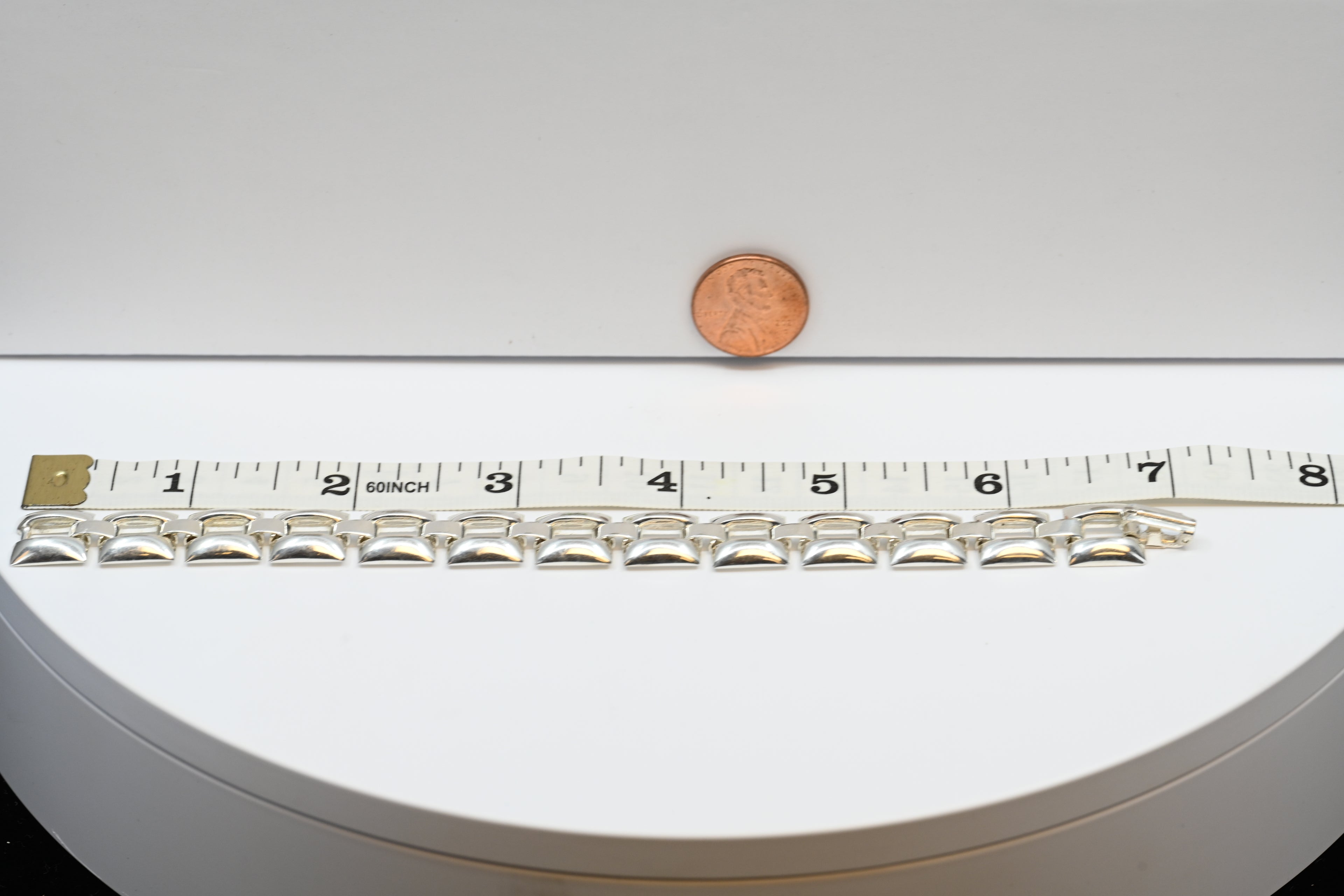 Sterling Silver Square Link Bracelet With Fold Over Clasp