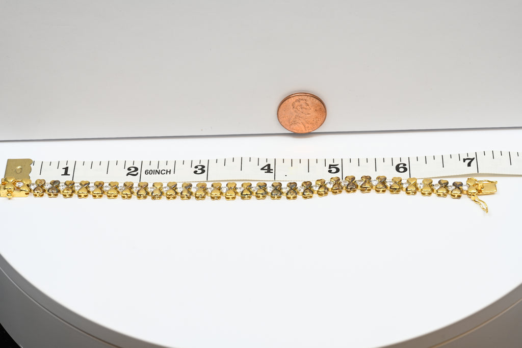 Sterling Silver, Yellow plated, Bow Link Bracelet