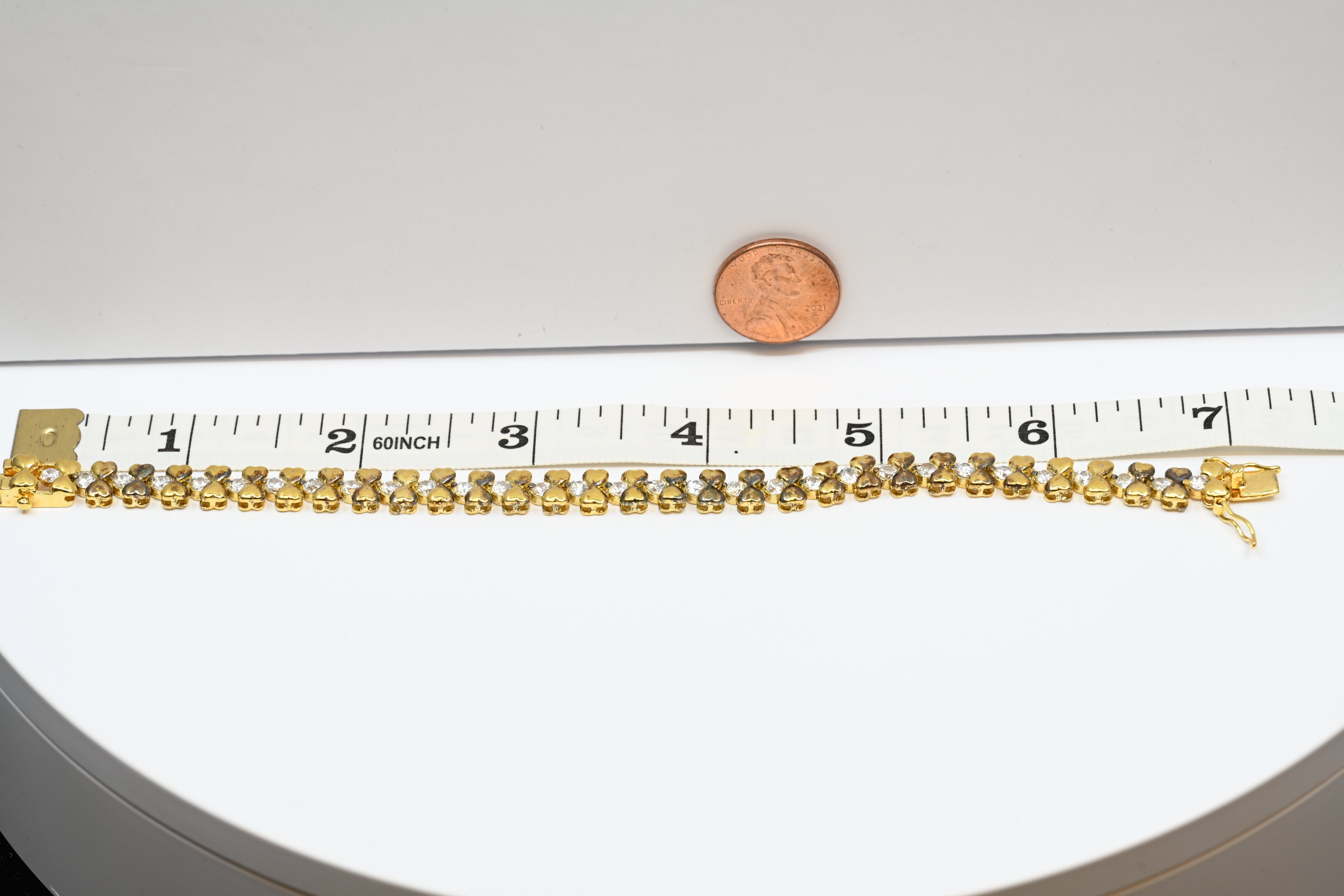 Sterling Silver, Yellow plated, Bow Link Bracelet