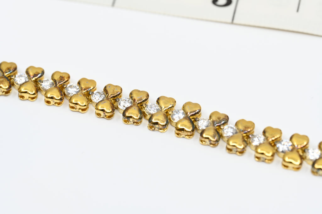 Sterling Silver, Yellow plated, Bow Link Bracelet