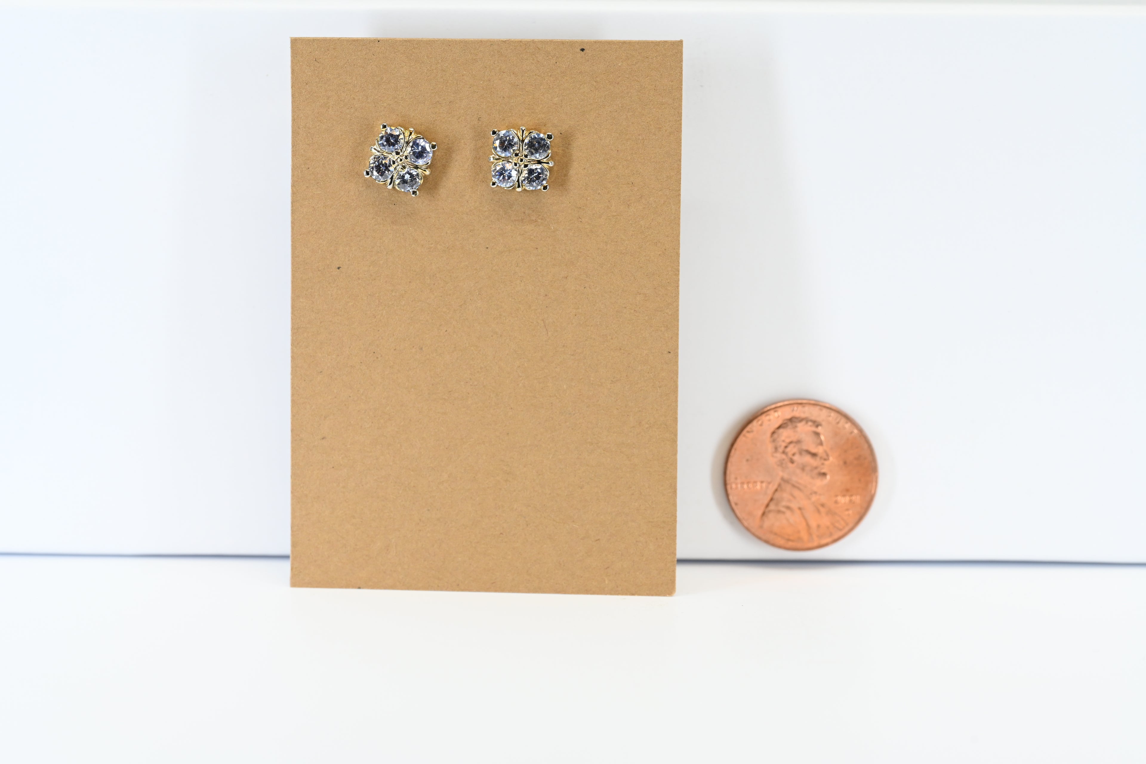 Sterling Silver Stud Earring With Rhinestones