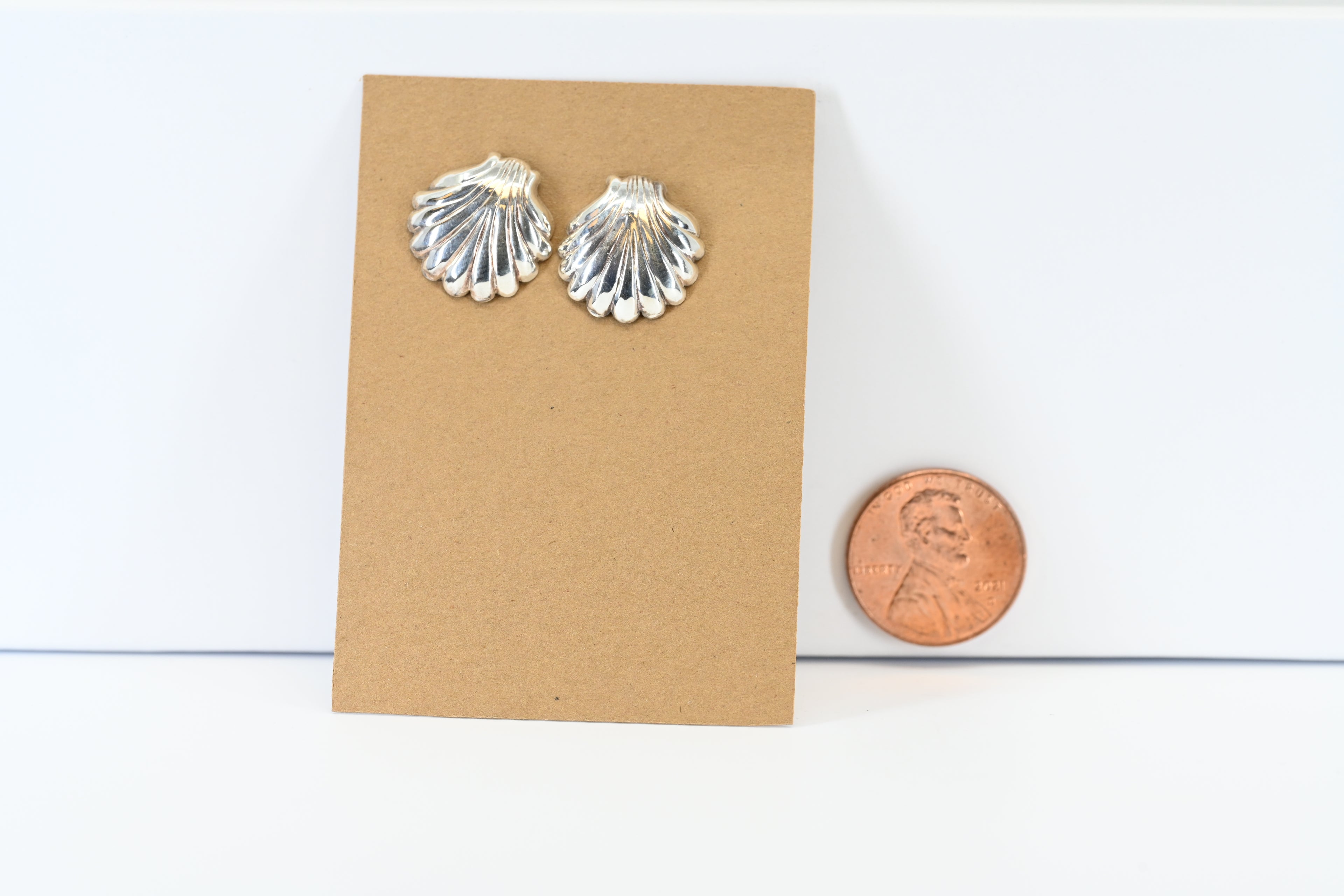Sterling Silver  Seashell Stud Earring