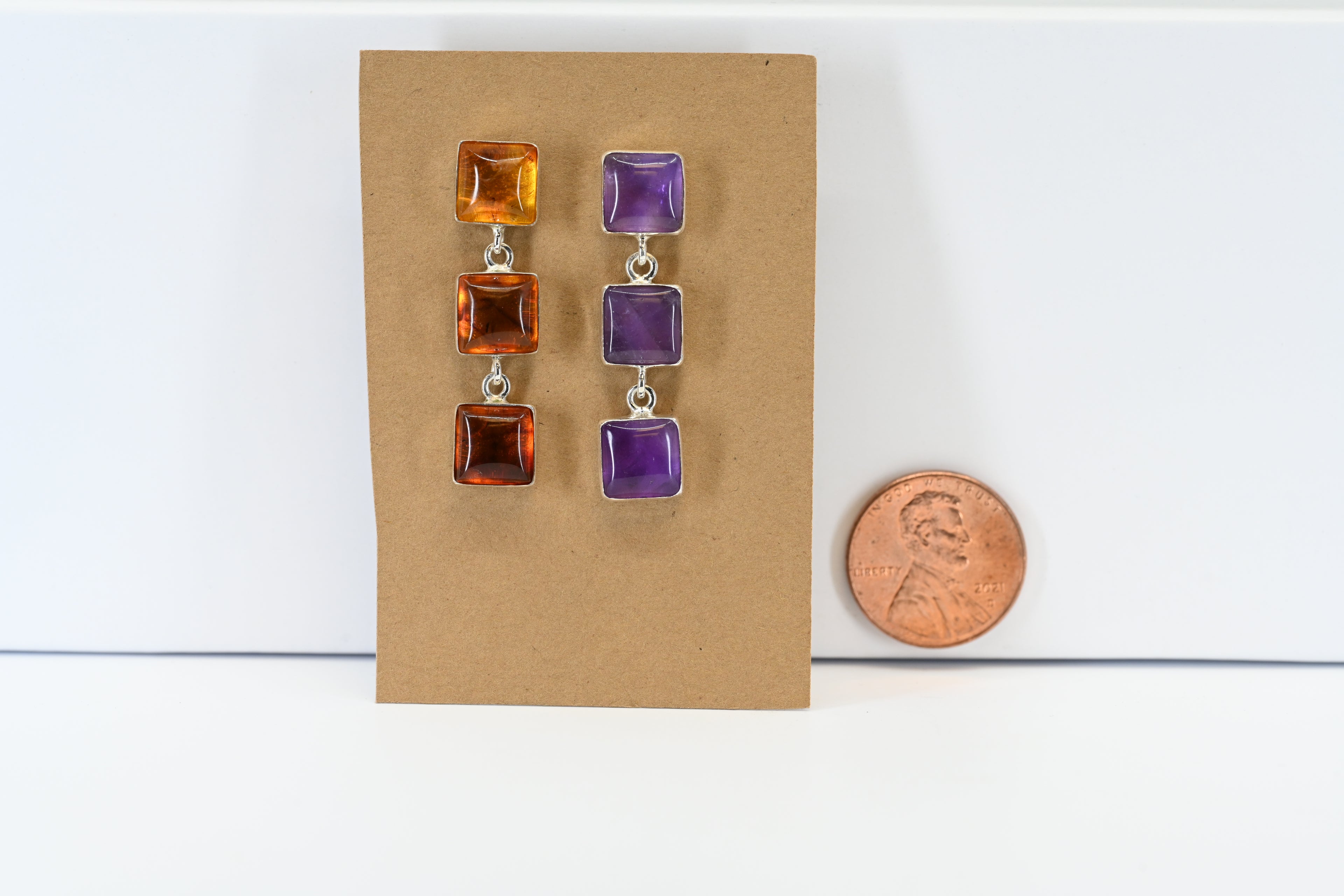 Sterling Silver Asymmetrical Style Dangle Earring