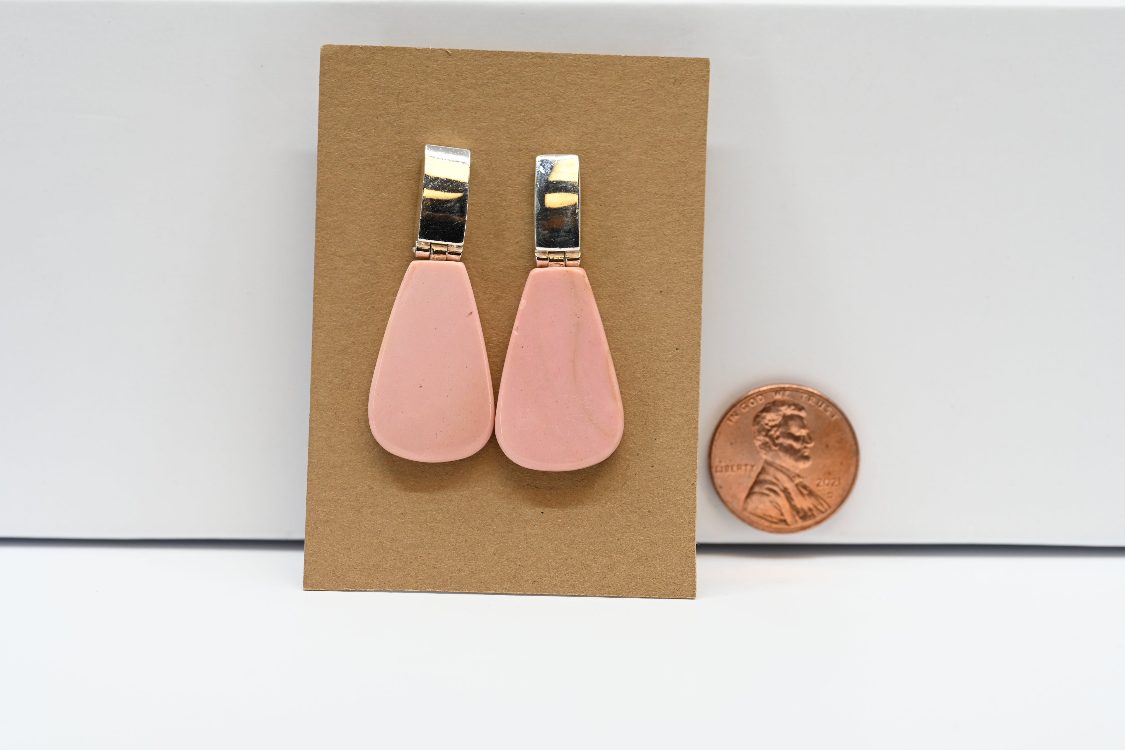 Sterling Silver Dangle Earring With Pink Stone