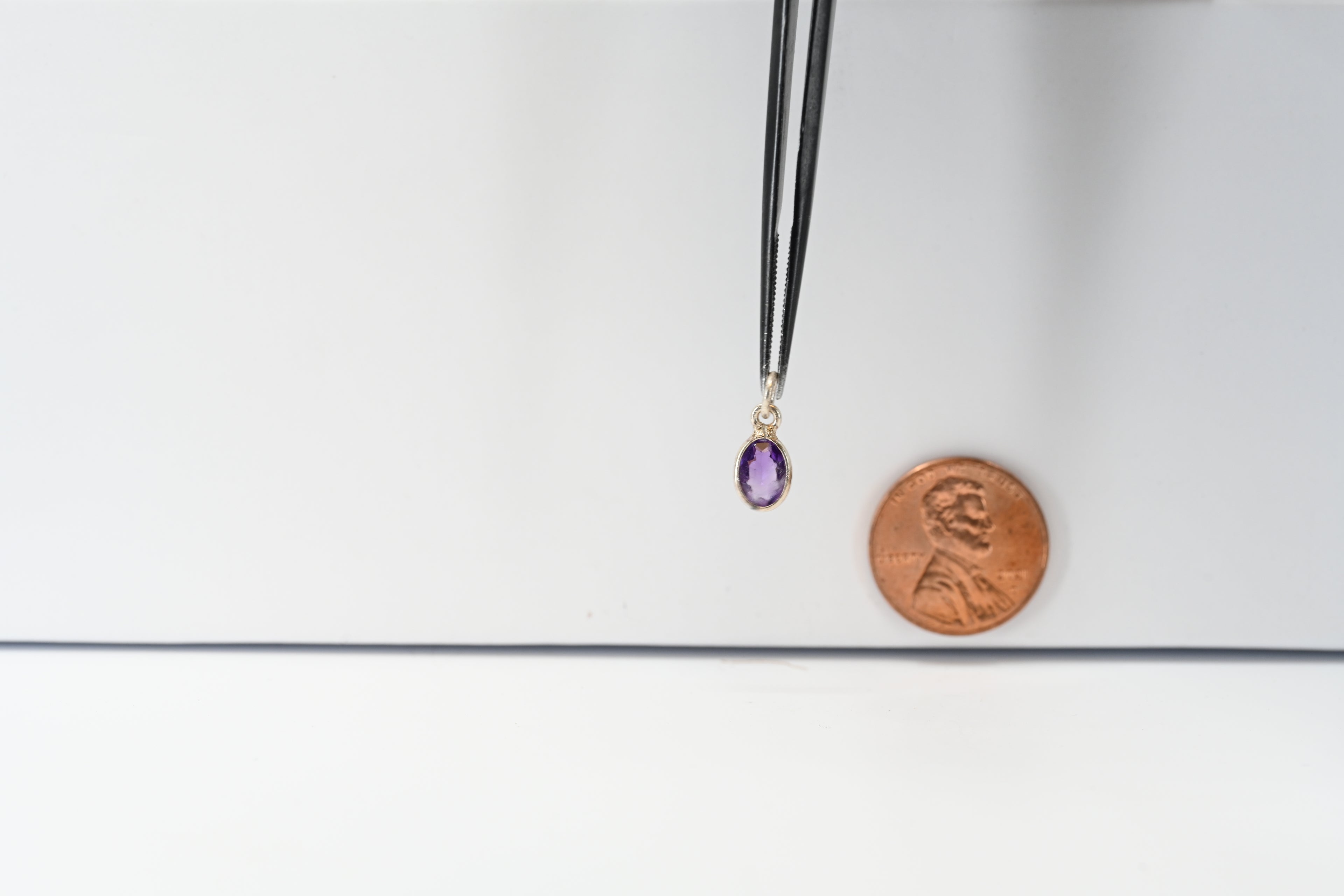 Sterling Silver Oval Amethyst Charm