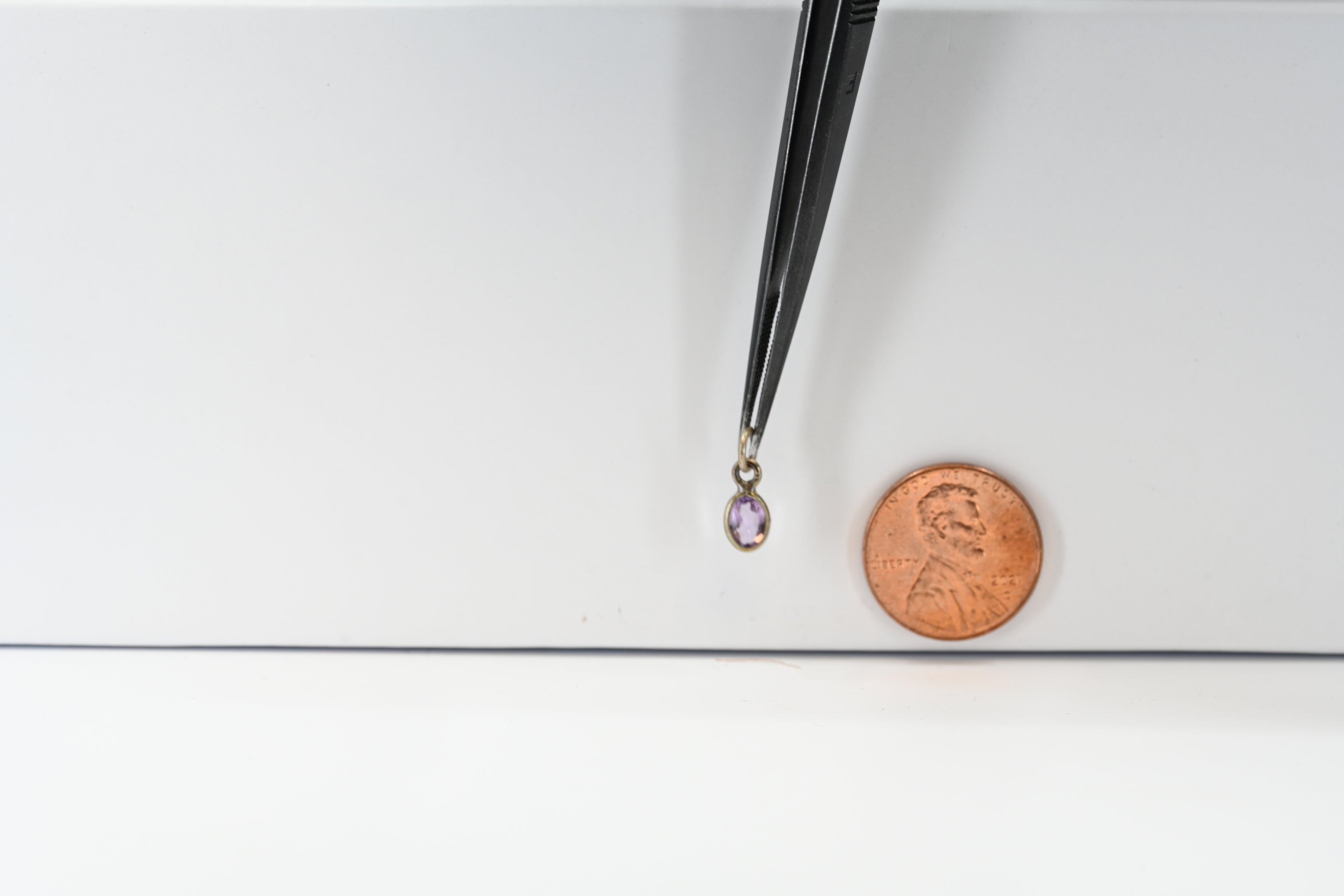 Sterling Silver Oval Amethyst Charm