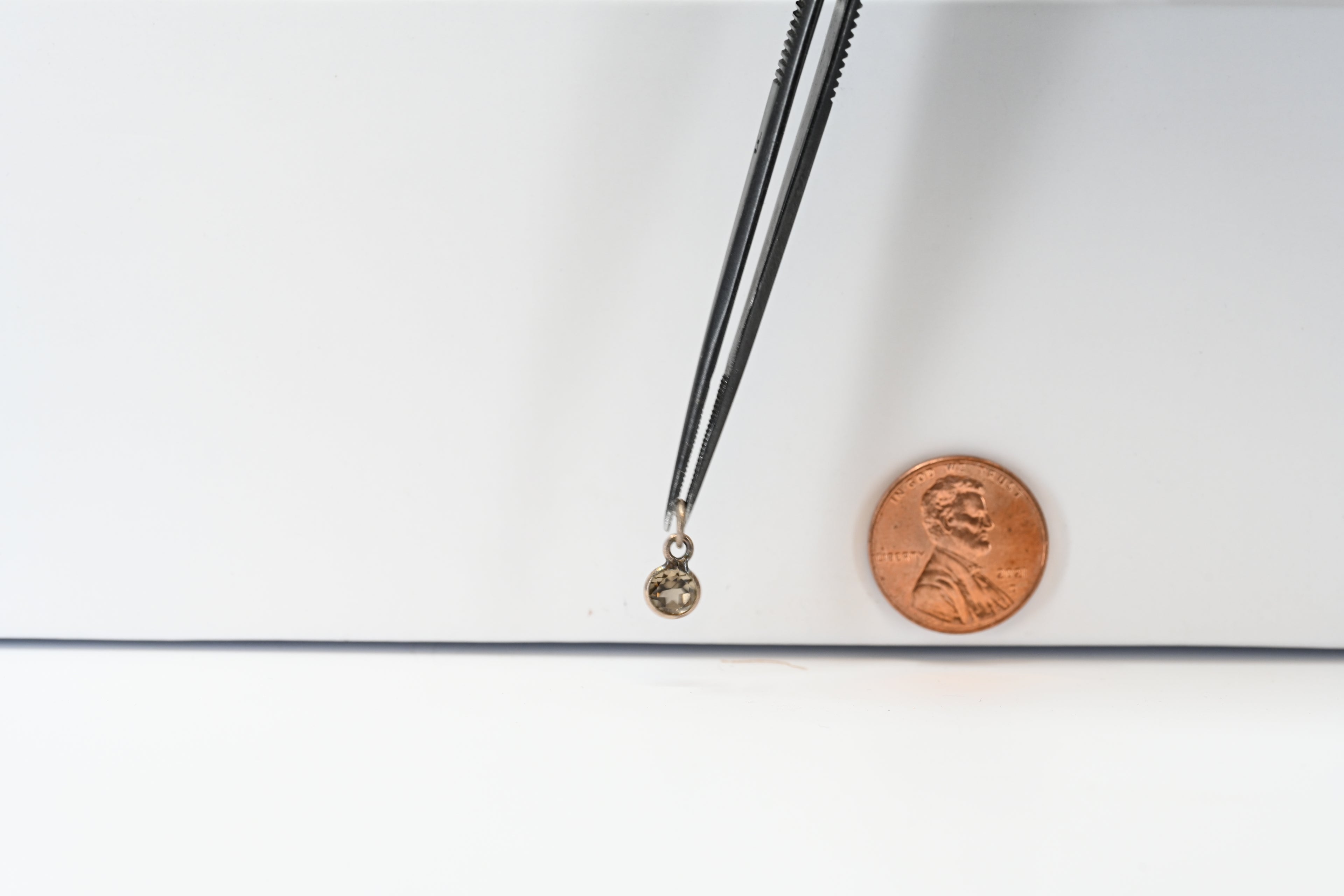 Sterling Silver Round Smoky Quartz Charm