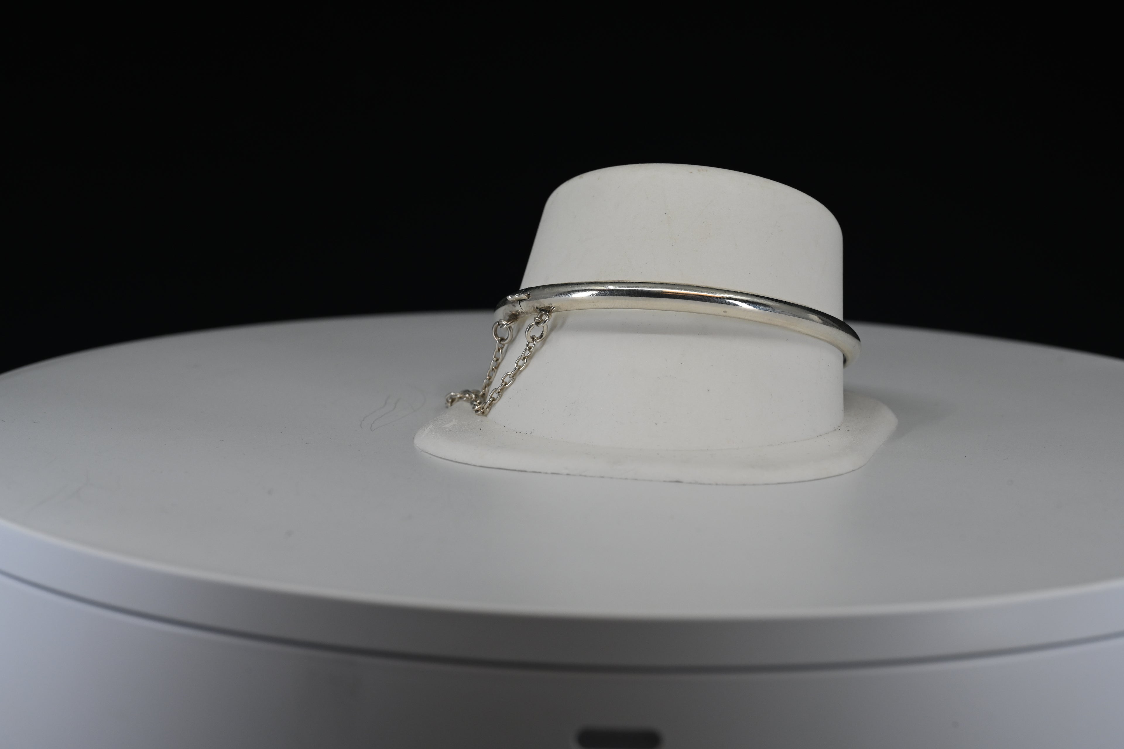 Half Rounded Sterling Silver Hinged Bangle