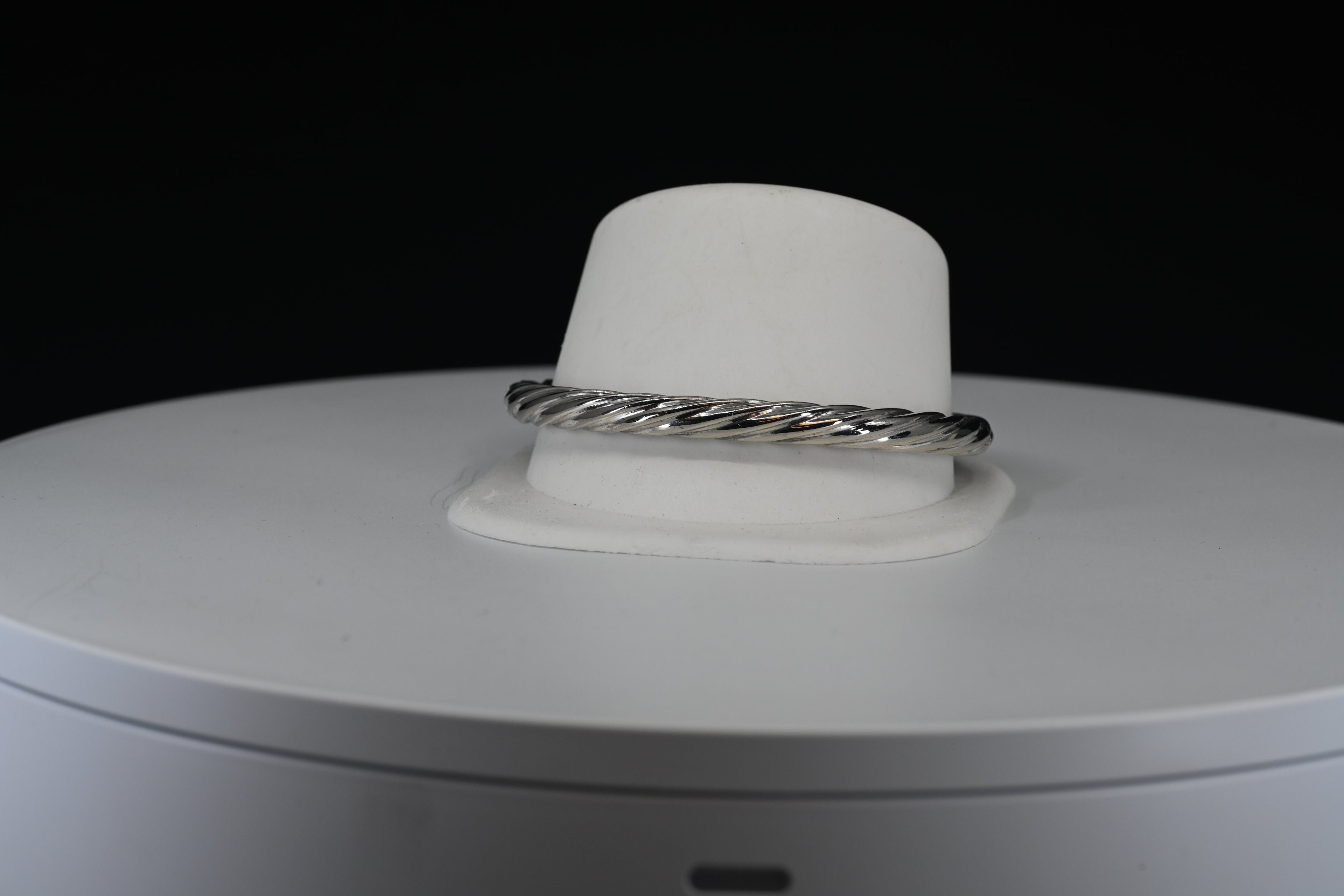 Sterling Silver Rope Hinged Bangle Bracelet